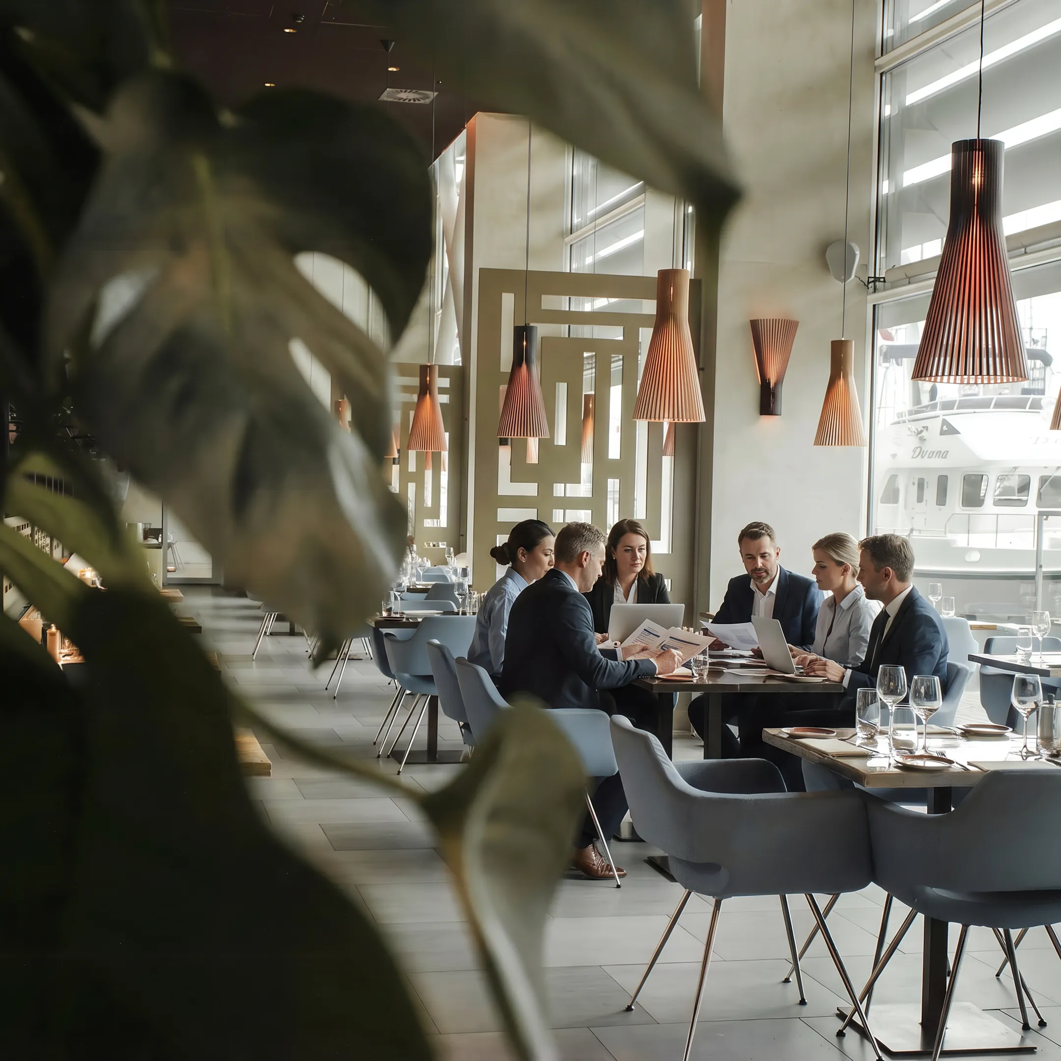 Hotel owners reviewing a luxury property strategy