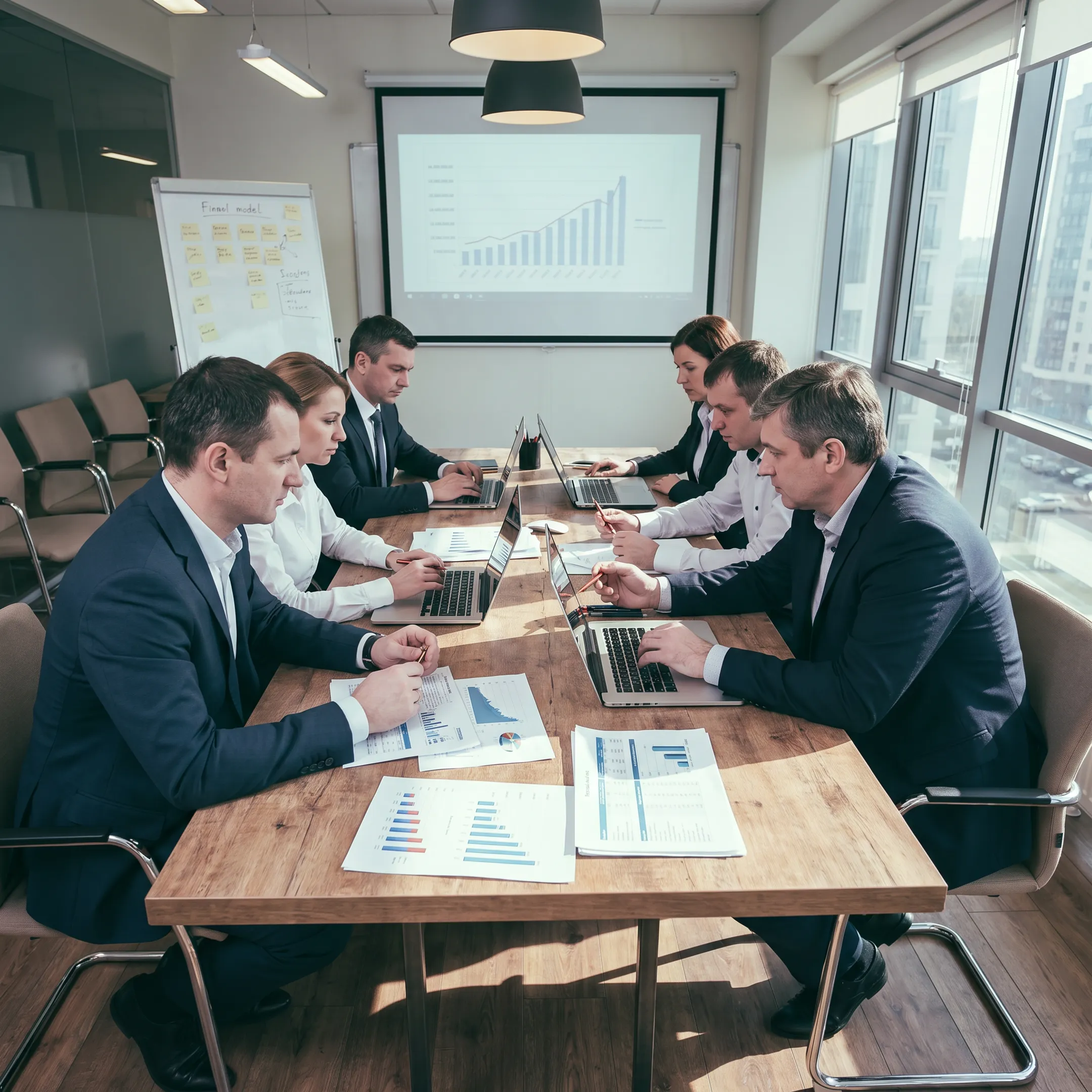 Hotel team reviewing investment strategy