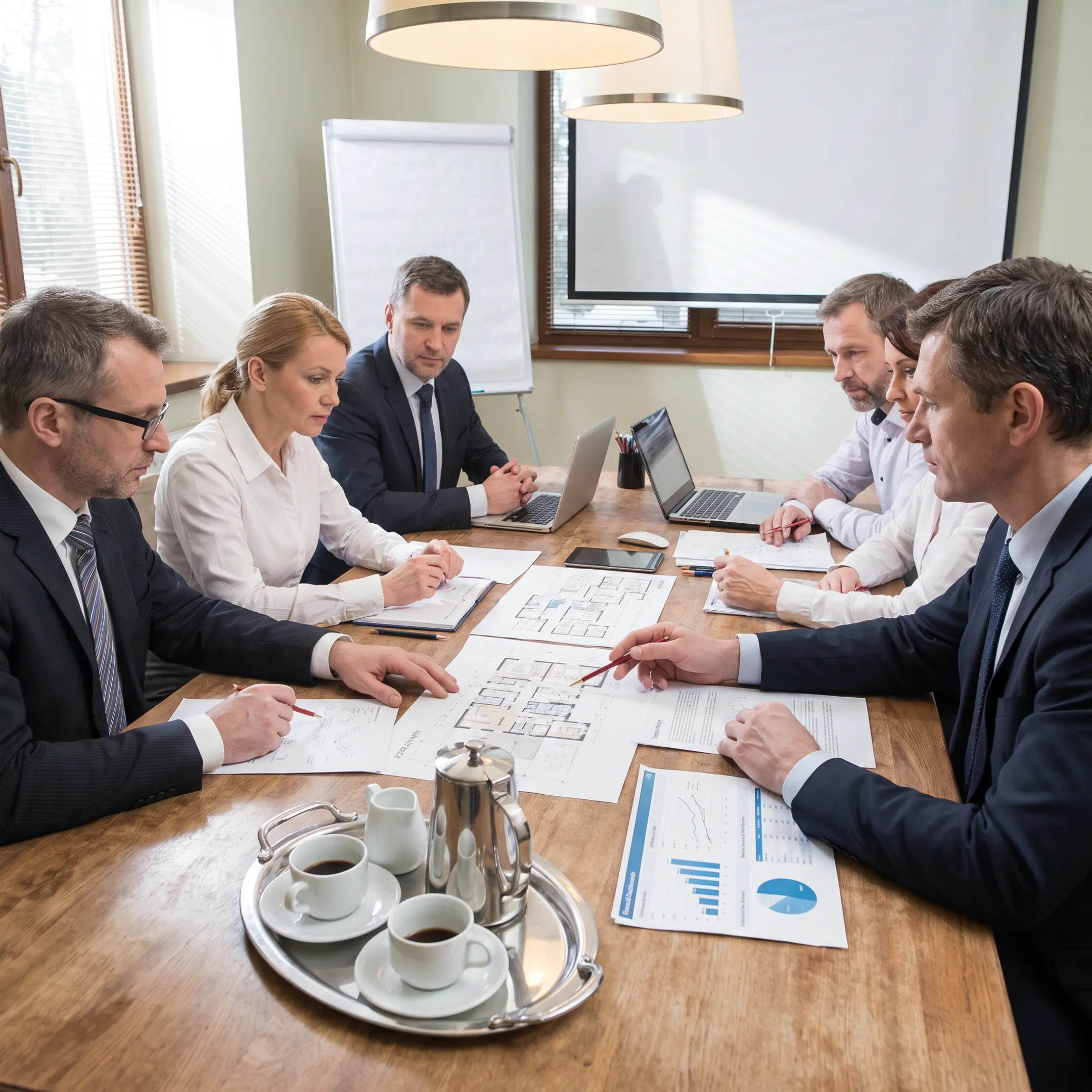 Hotel team reviewing strategy