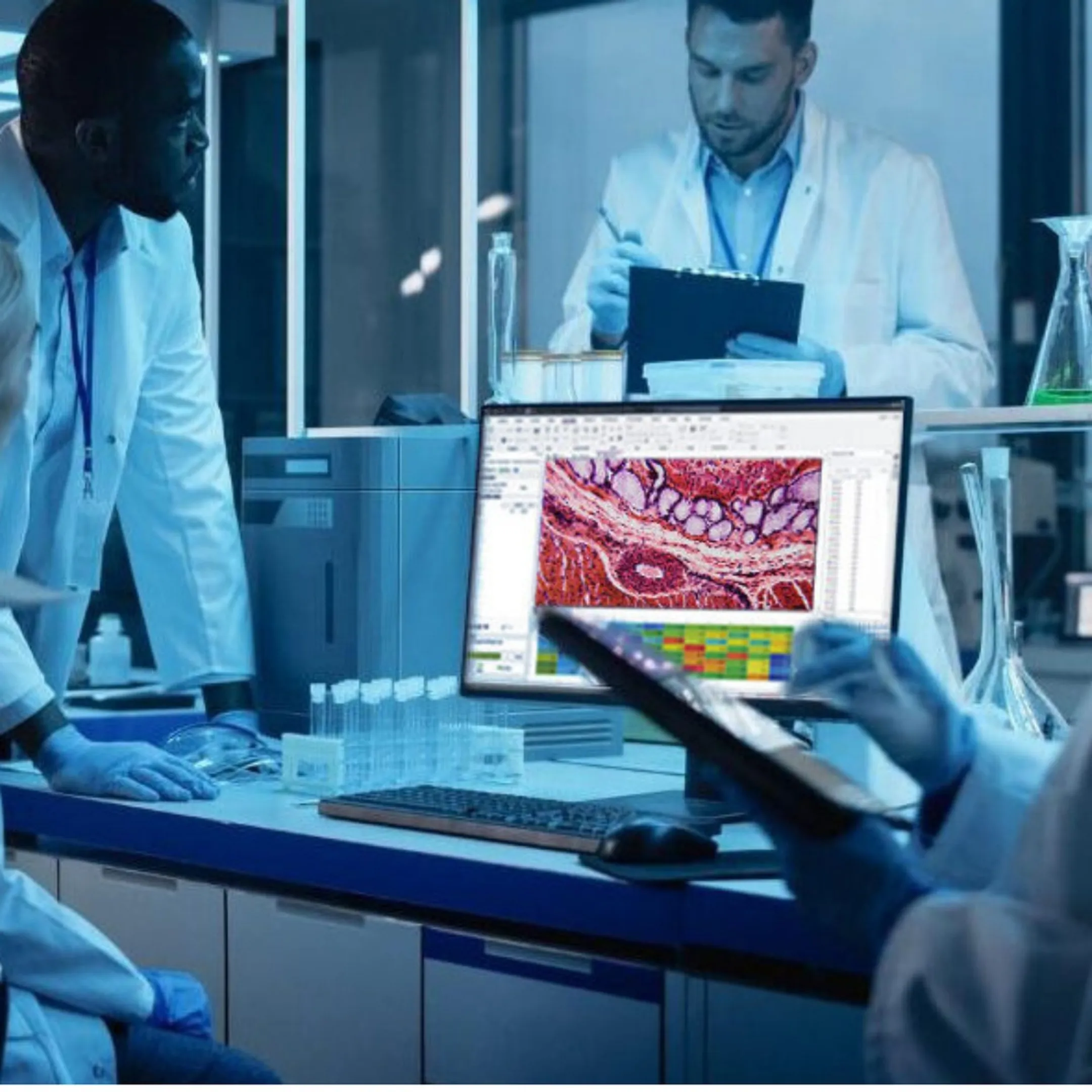 Digital pathology imaging workflow in a laboratory