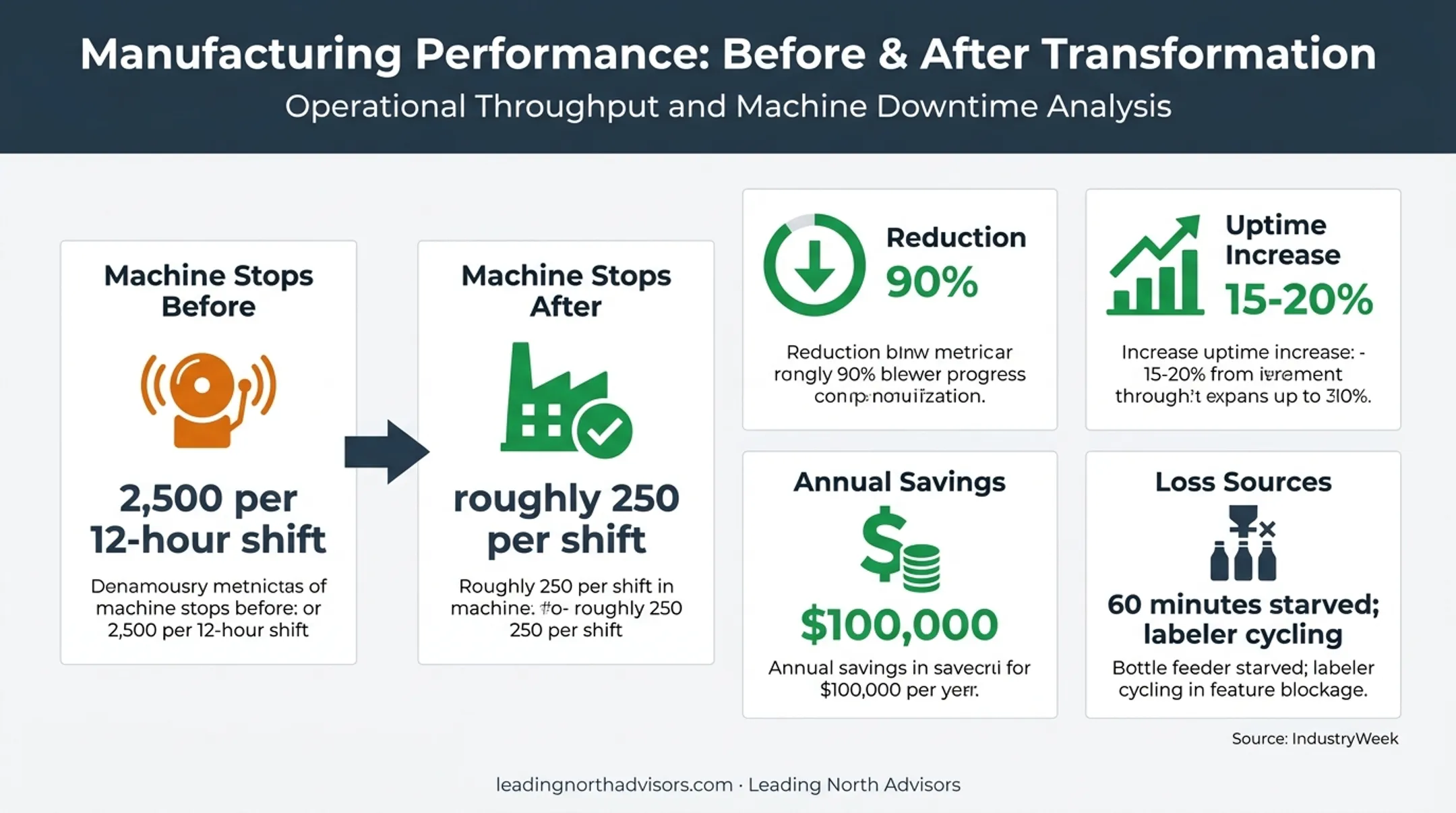 Cosmetics manufacturing machine stops reduction and uptime improvement results