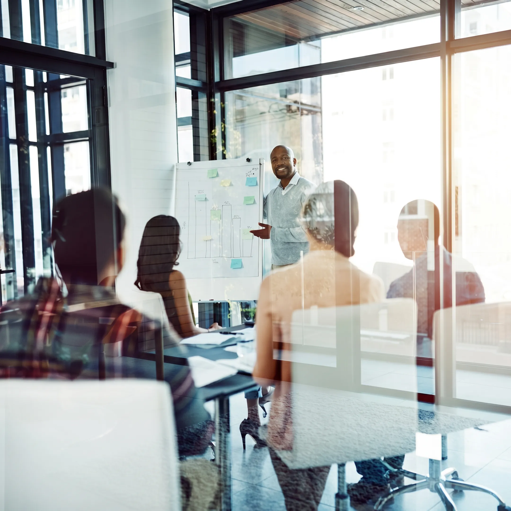 Executive business meeting focused on operational workflow improvements