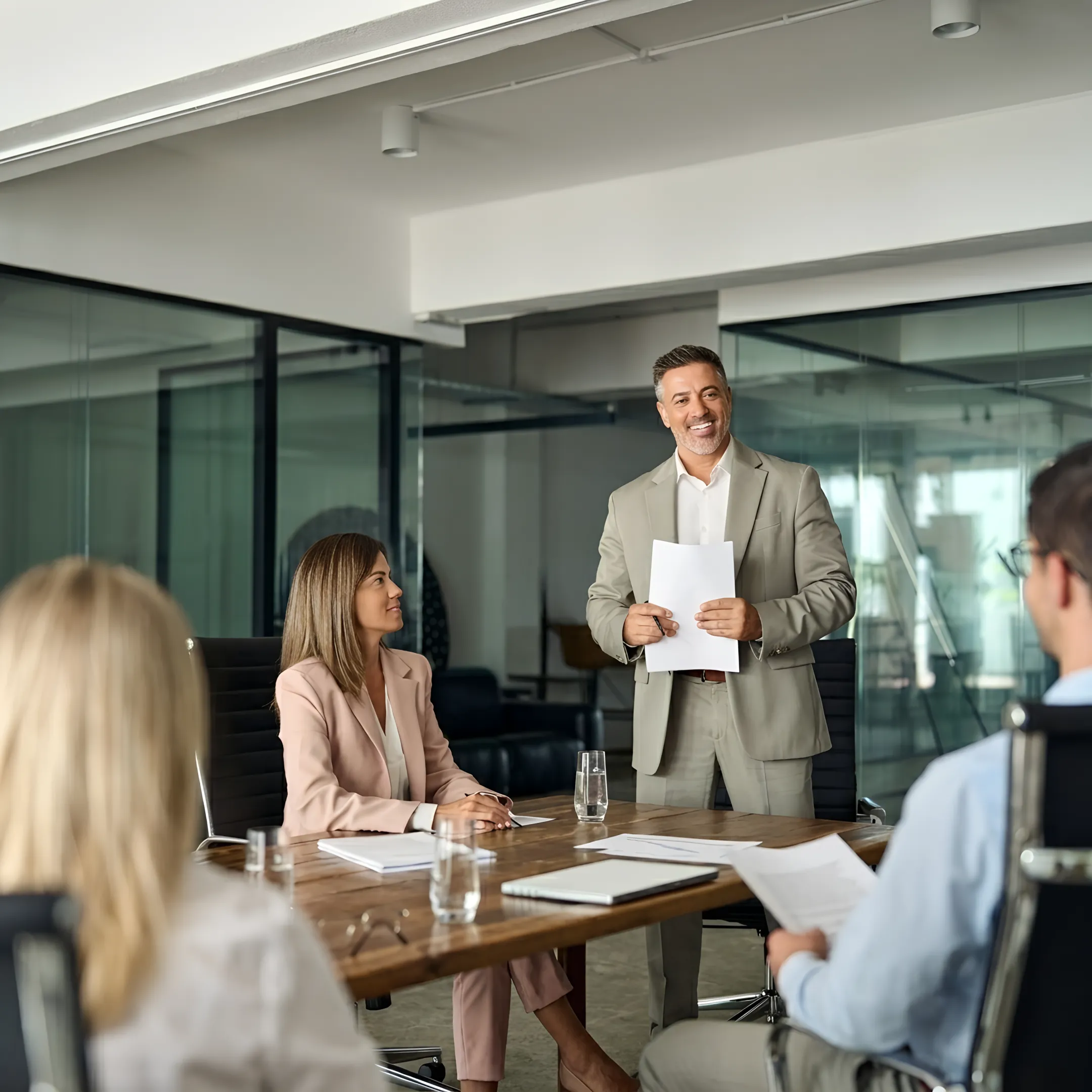 Senior leadership mentor coaching team managers during an operational review
