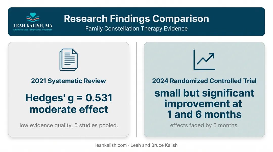 Research evidence summary comparing 2021 review and 2024 clinical trial results