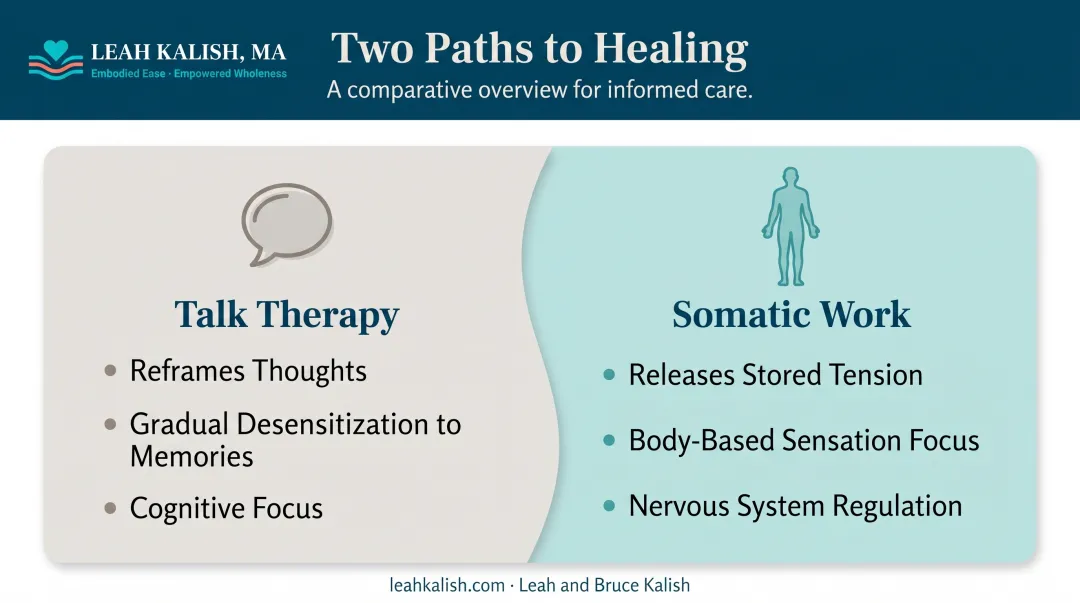 Talk therapy versus somatic therapy approaches to grief comparison