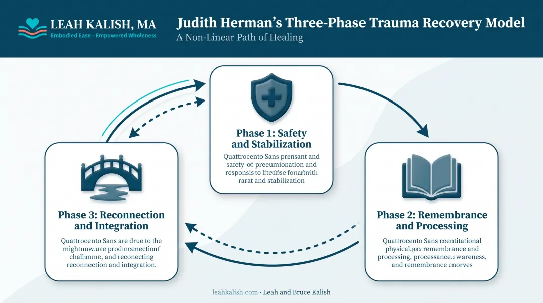 Three phases of trauma recovery safety processing reconnection cycle