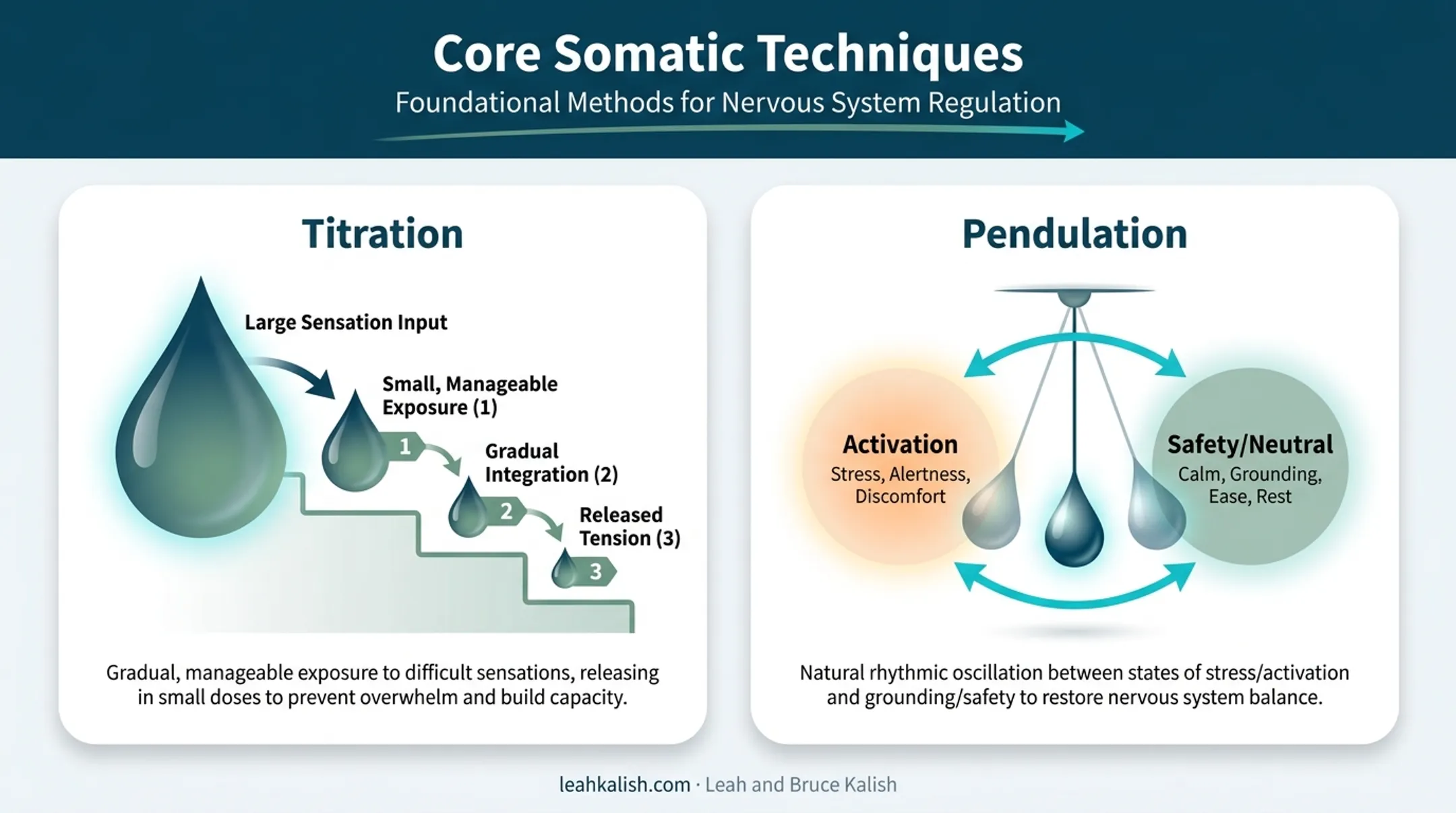 Titration and pendulation techniques for trauma processing explained visually