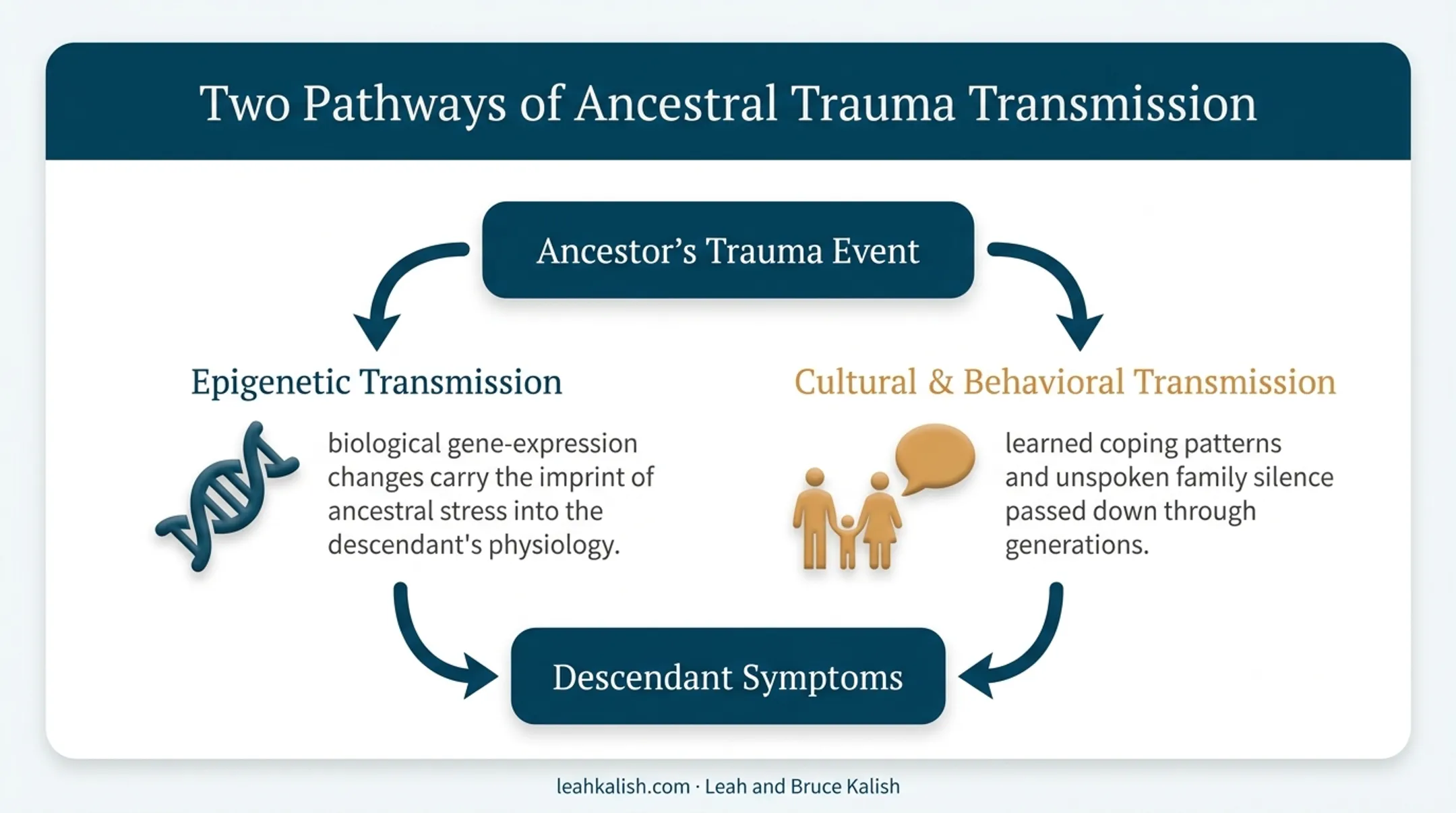 Two pathways of ancestral trauma transmission epigenetic and cultural