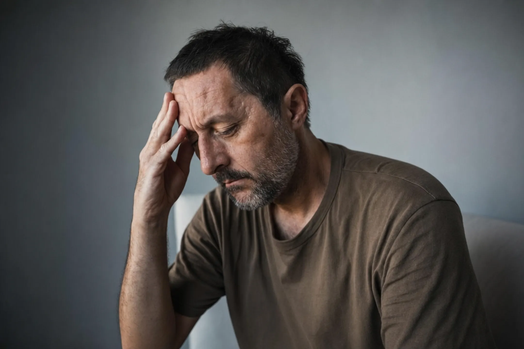Person reflecting quietly showing signs of inherited emotional trauma