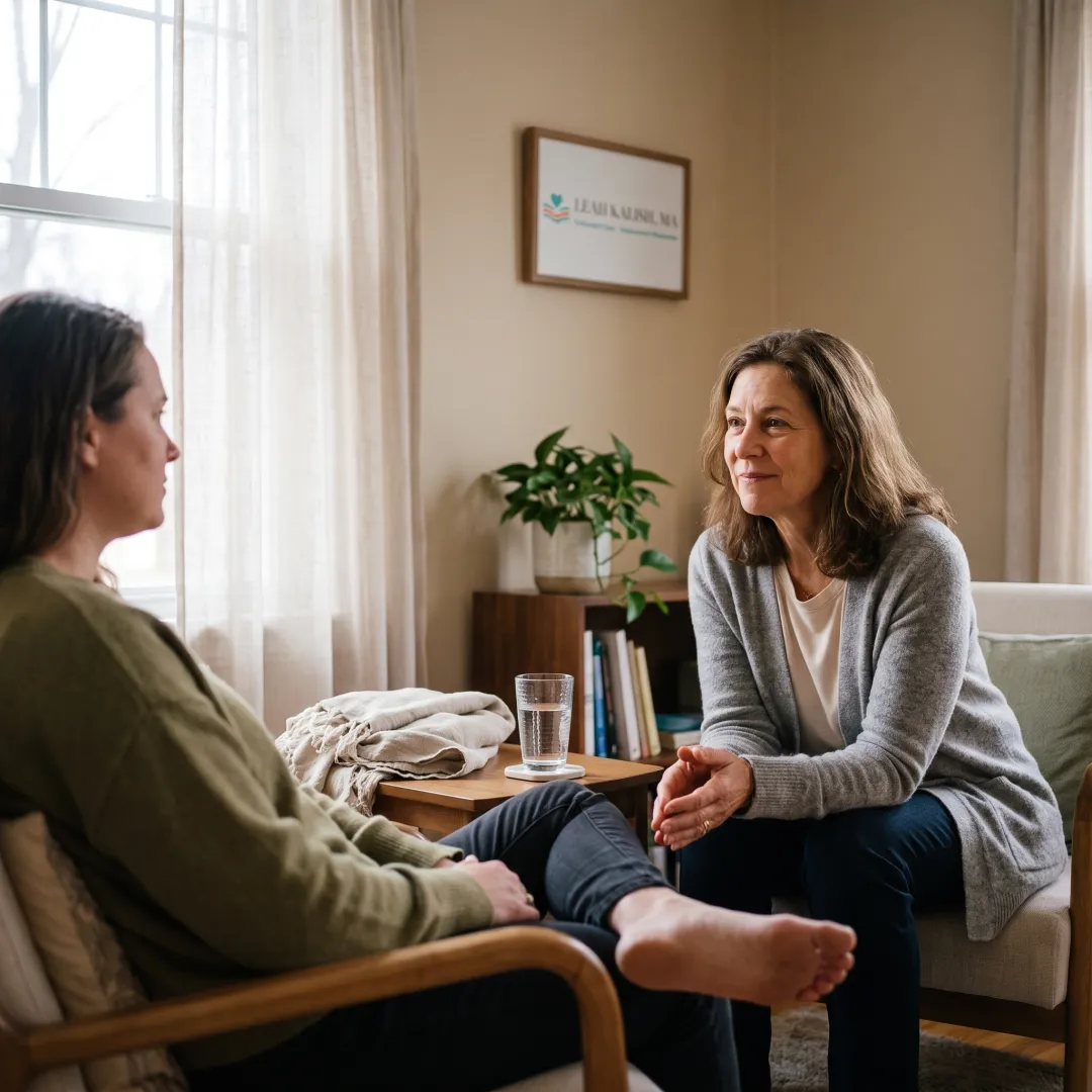 Client receiving supportive body-based therapy guidance