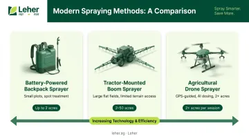 Three modern crop spraying methods comparison from battery backpack to agricultural drone