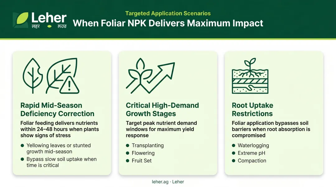 Three ideal use cases for NPK foliar fertilisation with crop scenarios