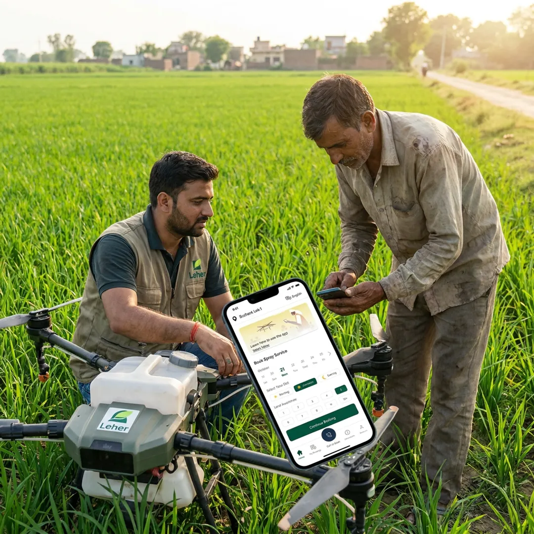 Drone pilot preparing crop spraying equipment