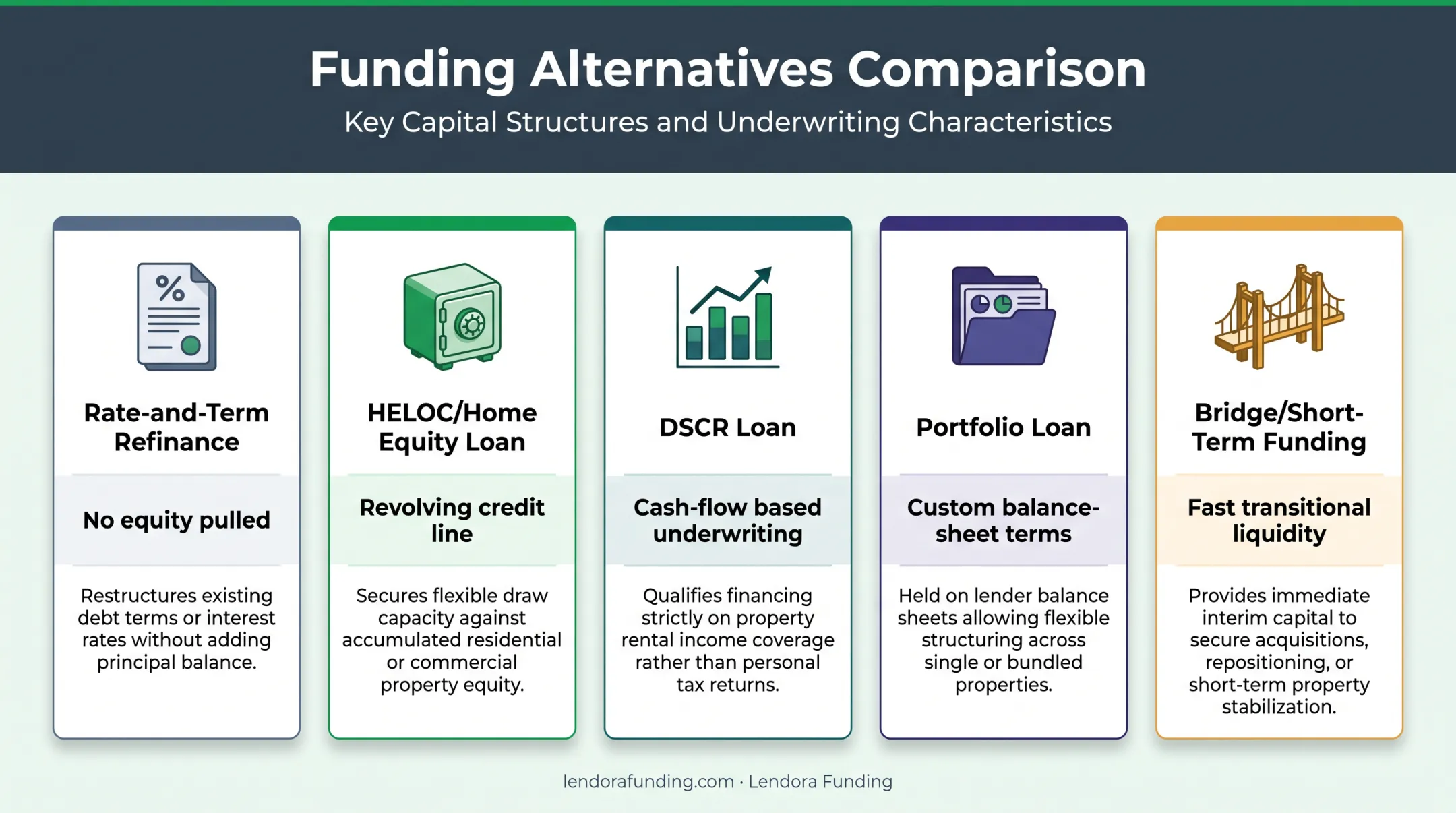 comparison of five alternative real estate investment funding strategies