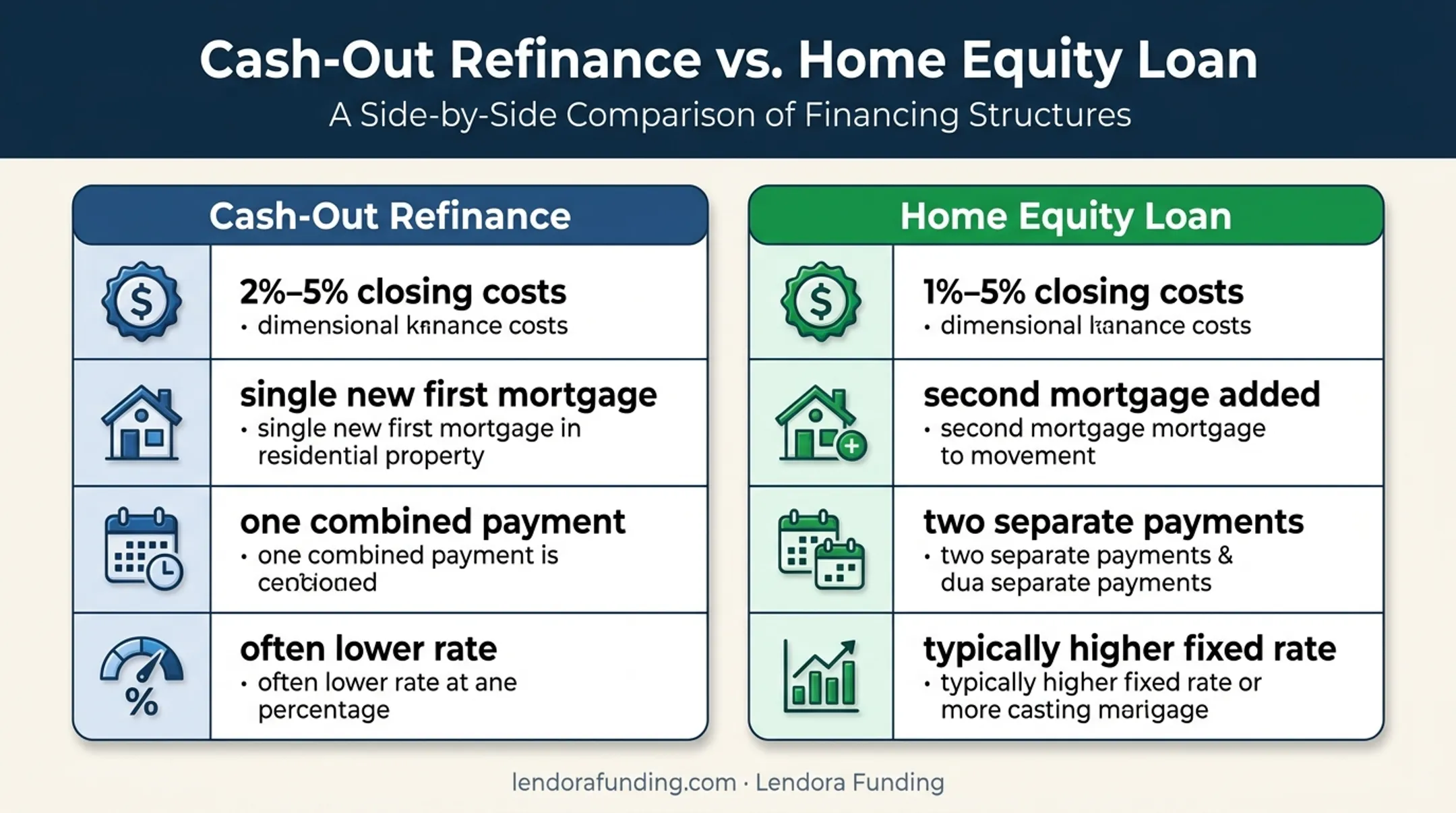 Cash-out refinance versus home equity loan comparison chart