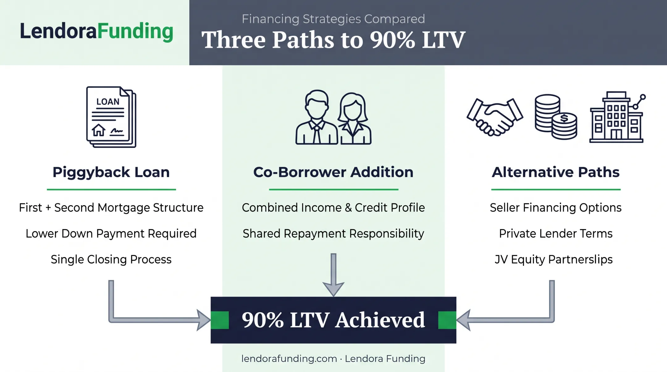 Three financing structures to reach 90% LTV on investment properties