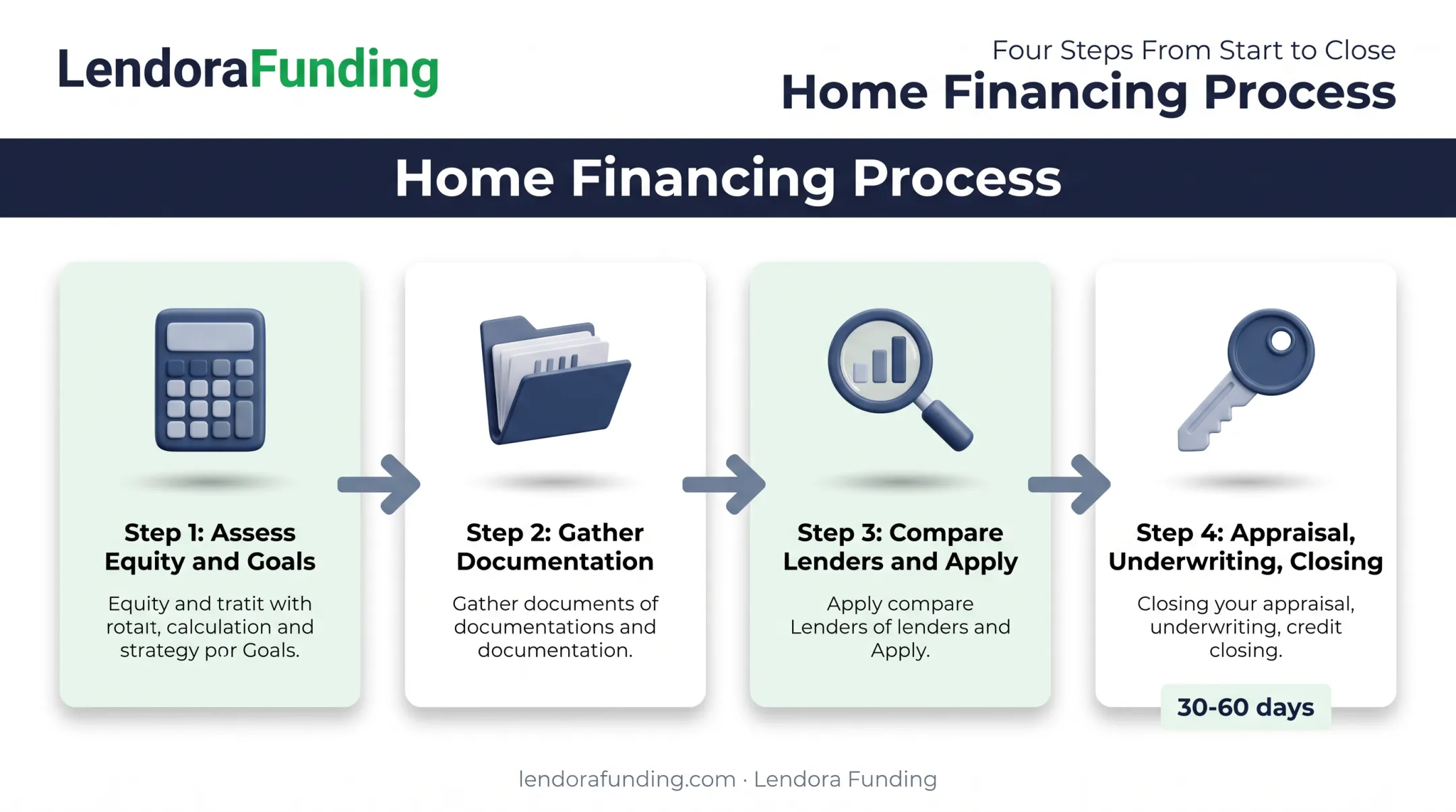 4-step rental property refinance process from equity assessment to closing