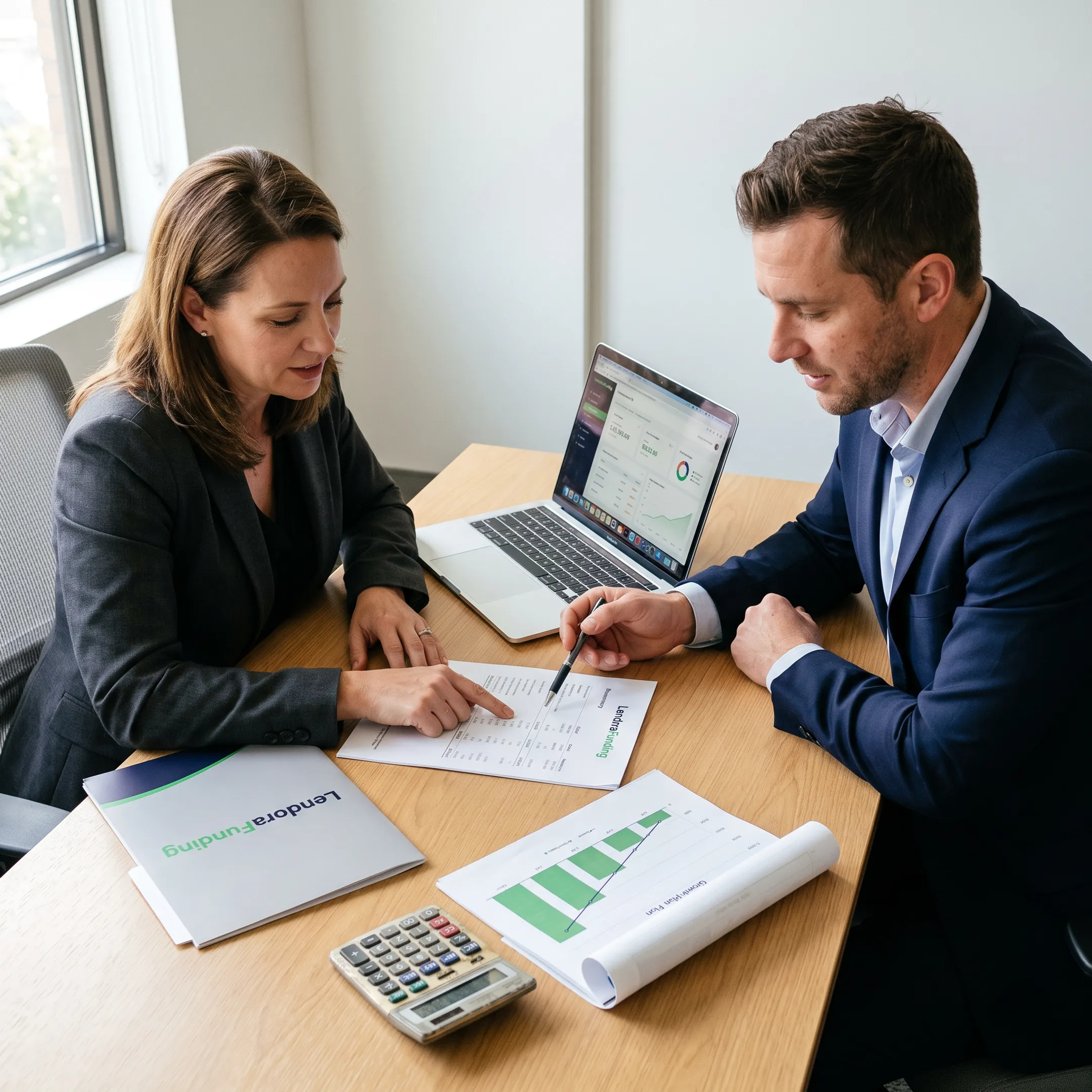 Business owner reviewing line of credit options