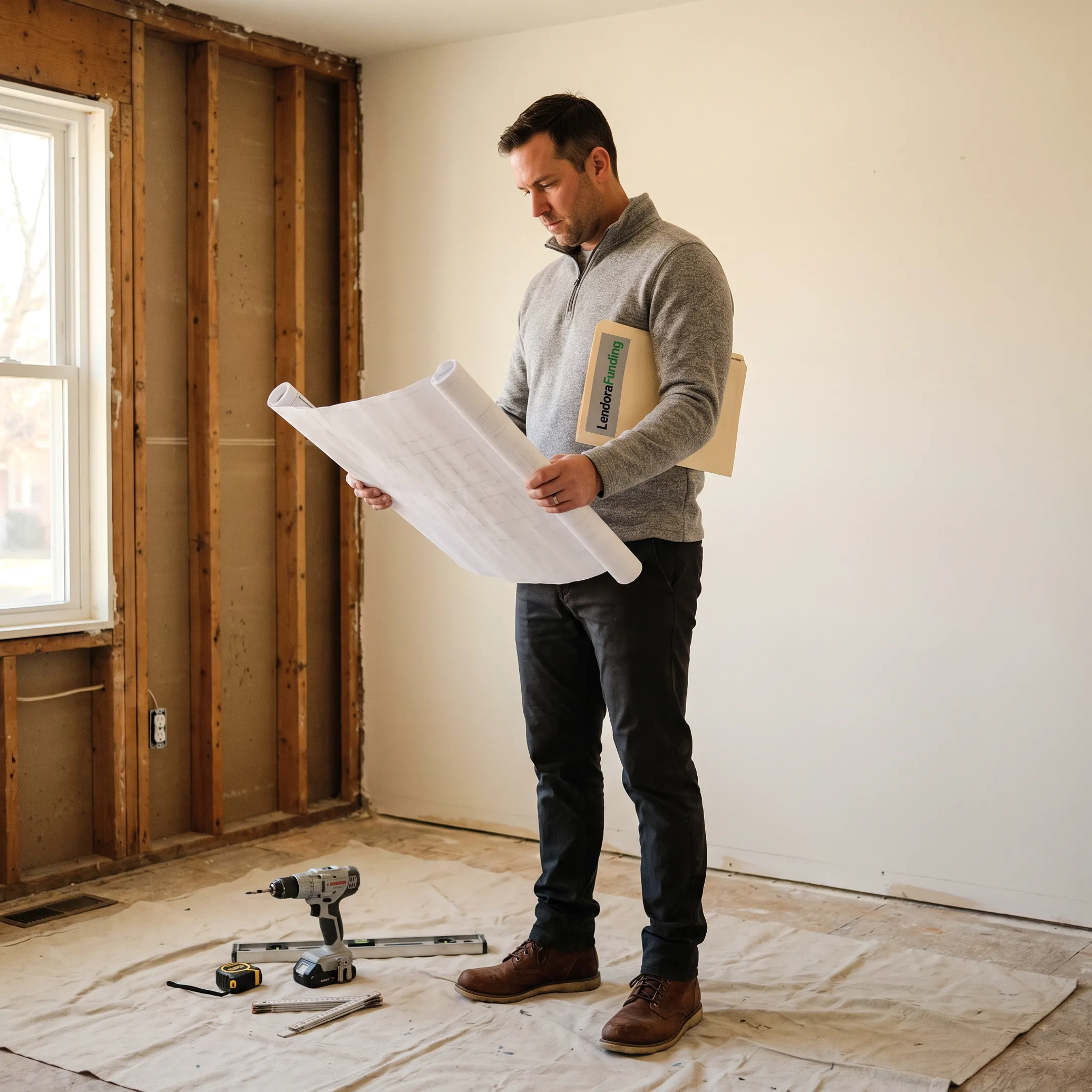 Real estate investor reviewing a renovation project