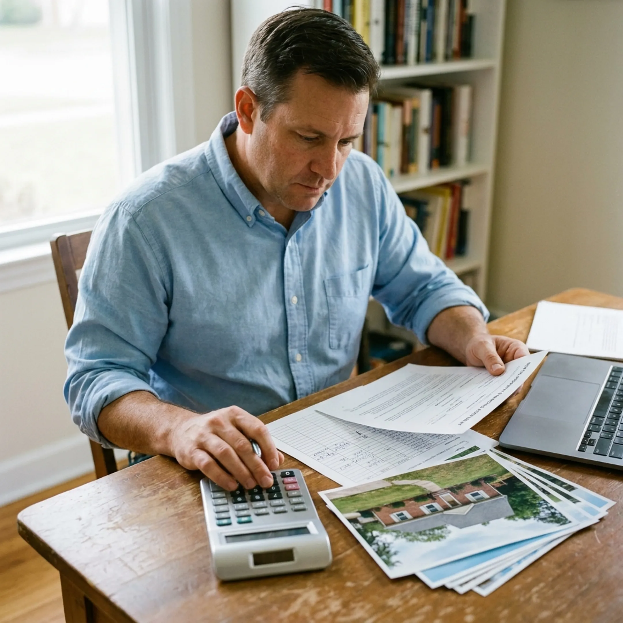 Investor reviewing Ohio rental property loan documents