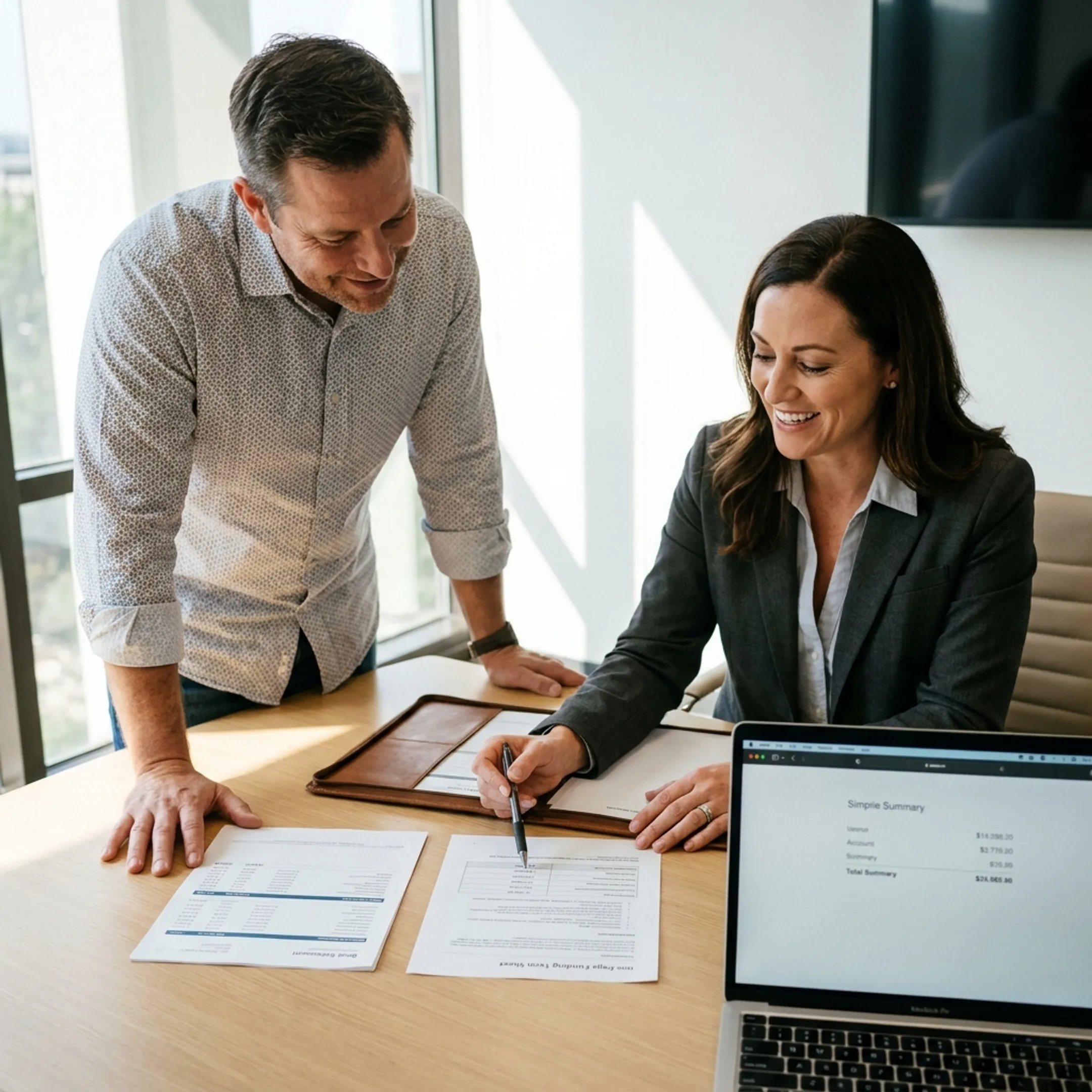 Business owner reviewing funding options with a financial specialist