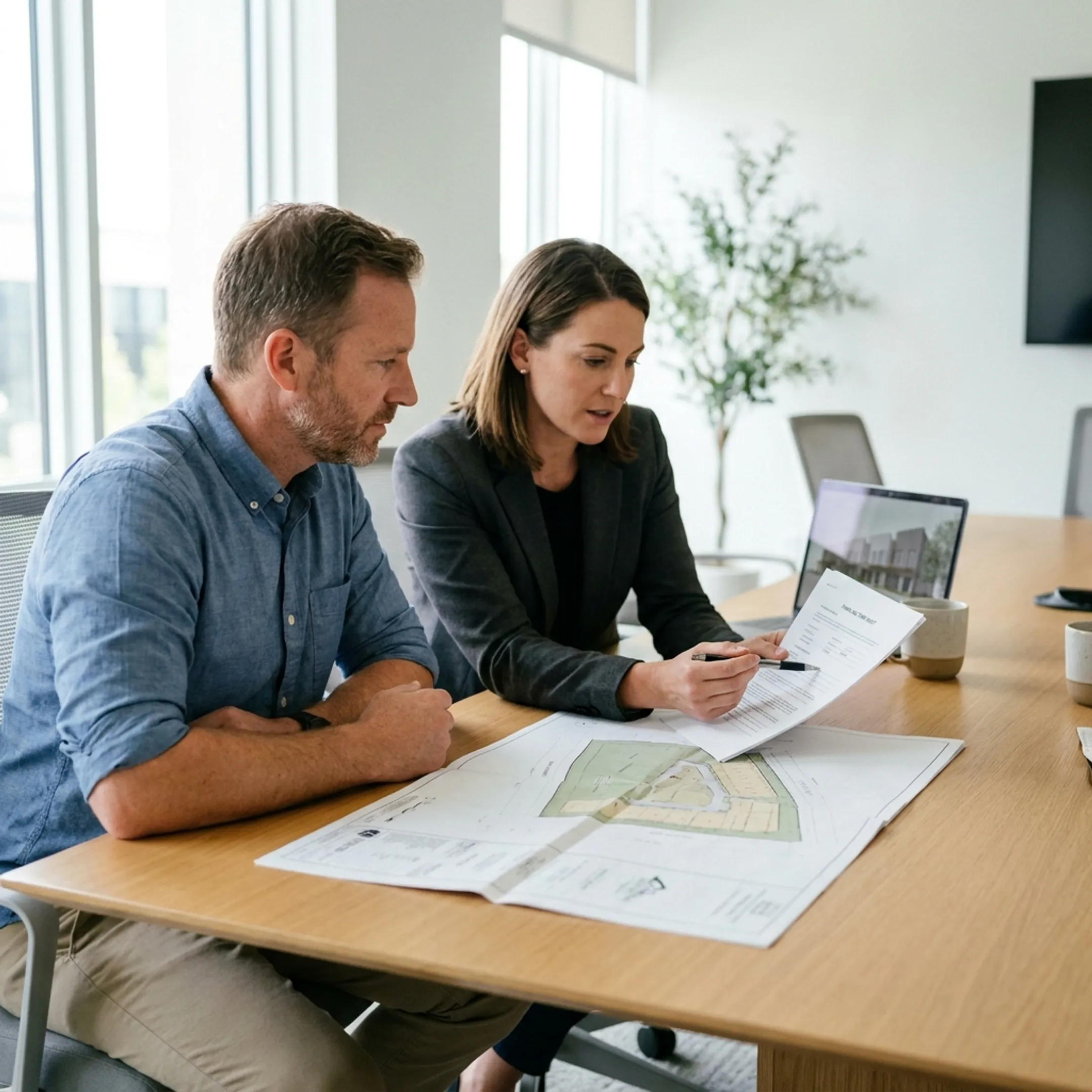 Real estate investor reviewing Hawaii property financing documents