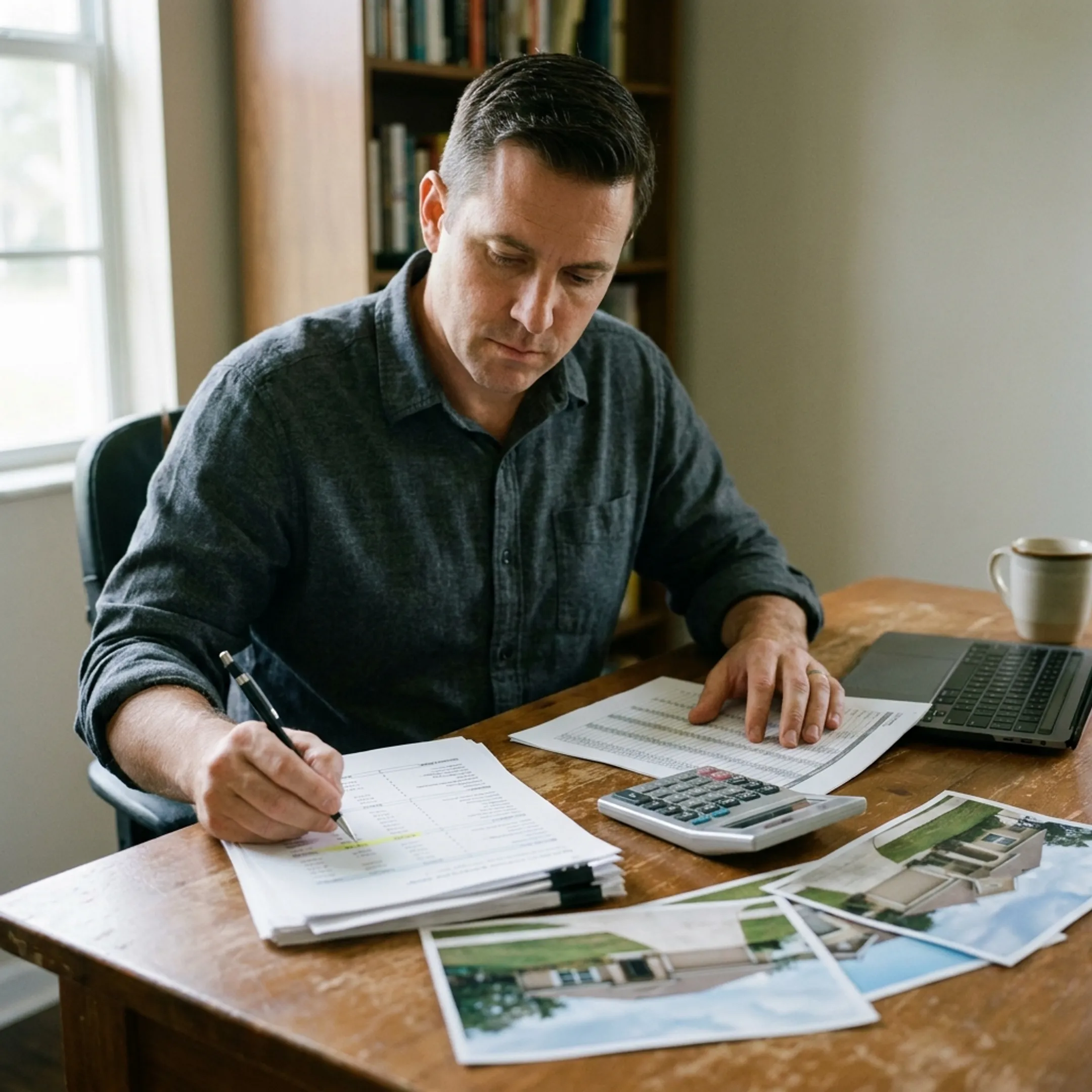 Florida real estate investor reviewing rental property financing documents