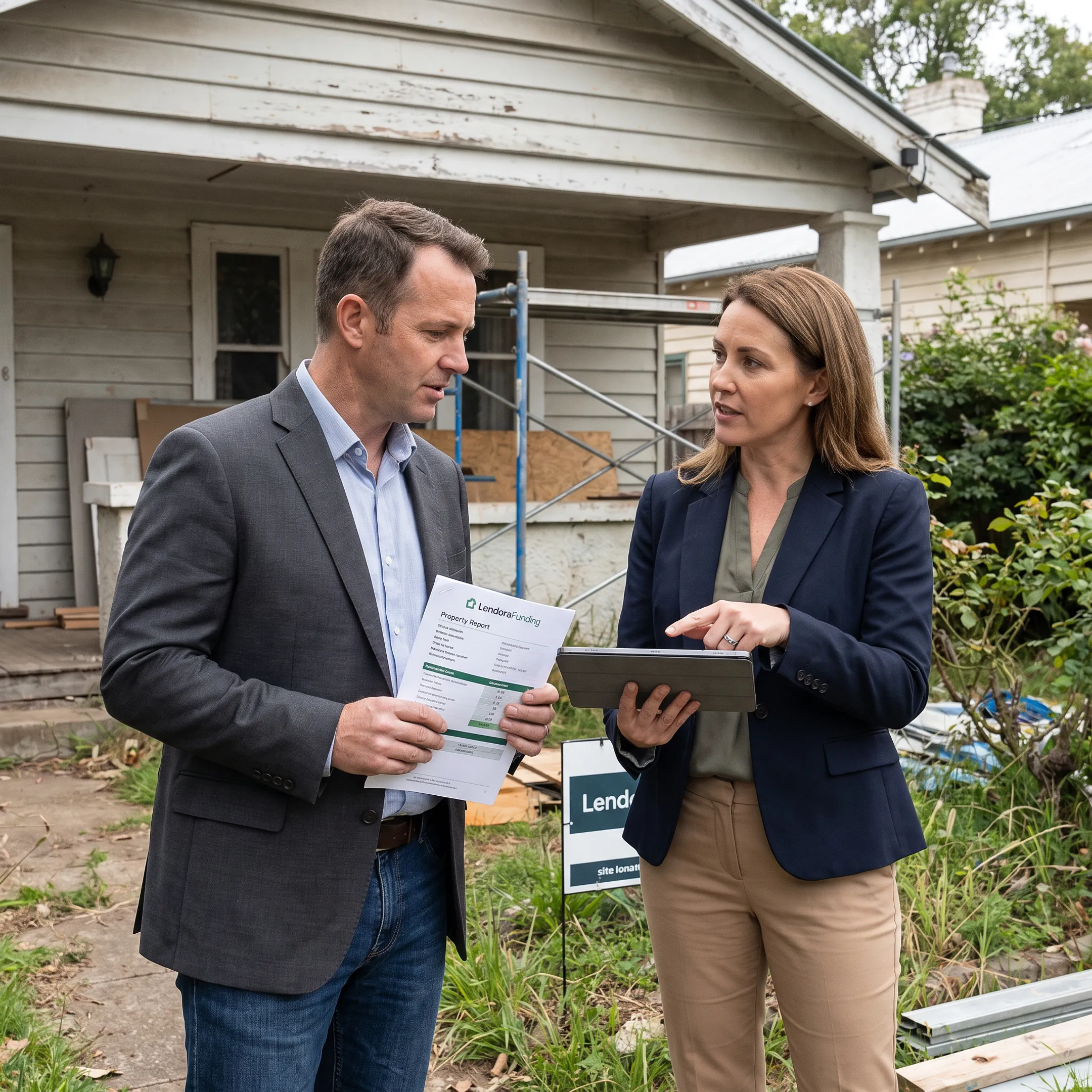 Funding specialist discussing an investment property renovation budget