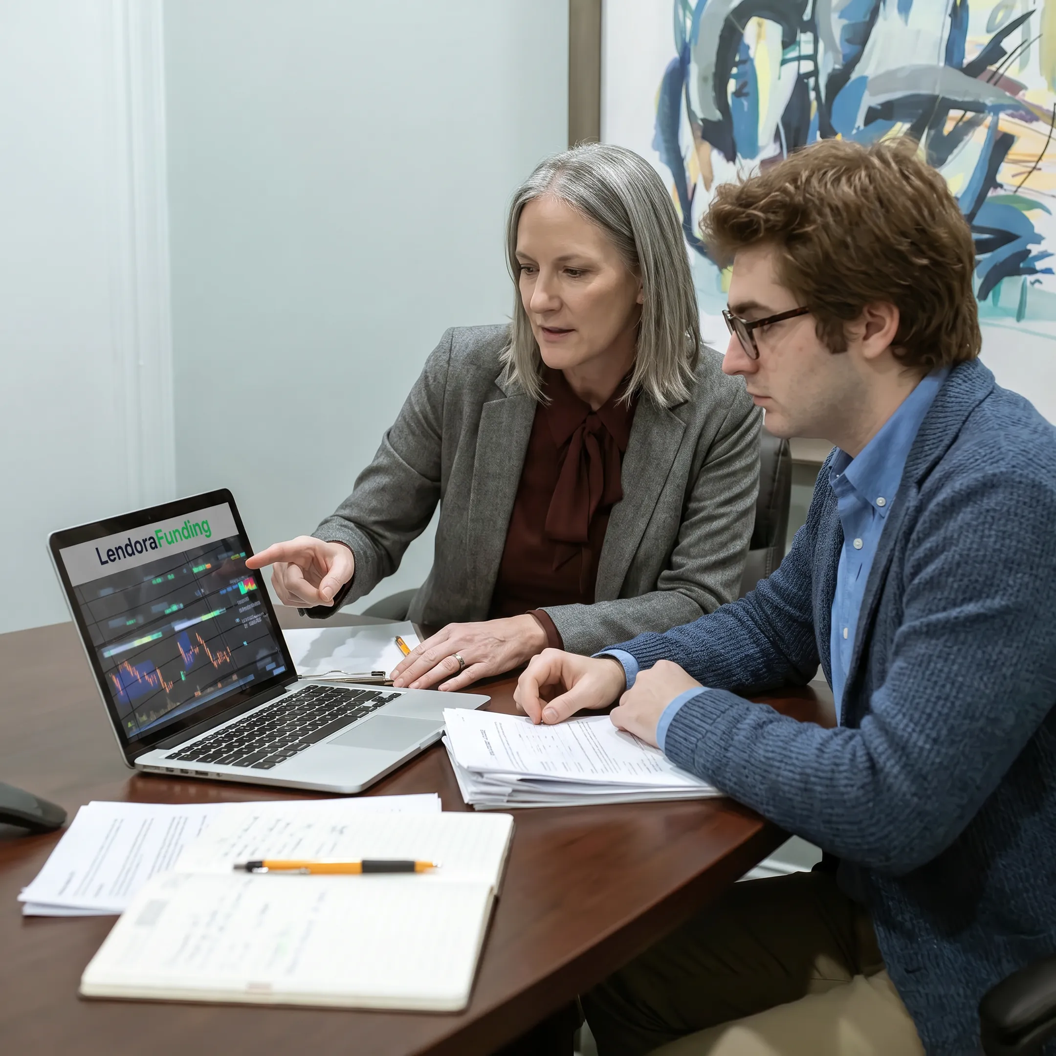 Advisor reviewing business funding options with a client