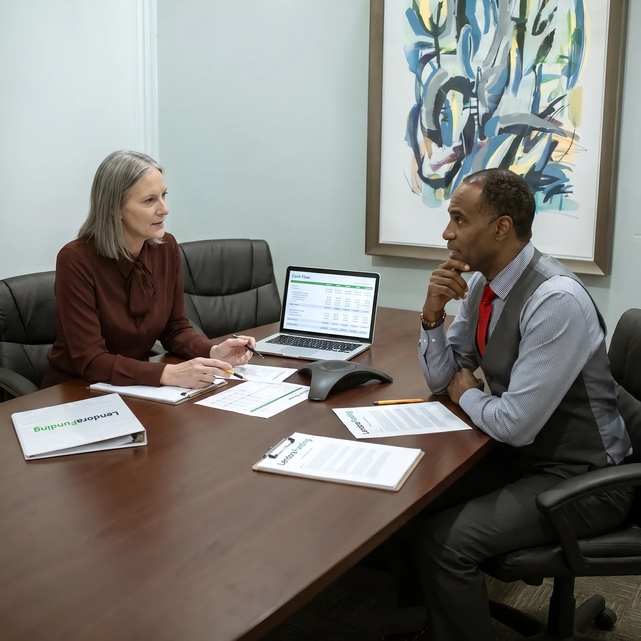 Funding specialist discussing business financing