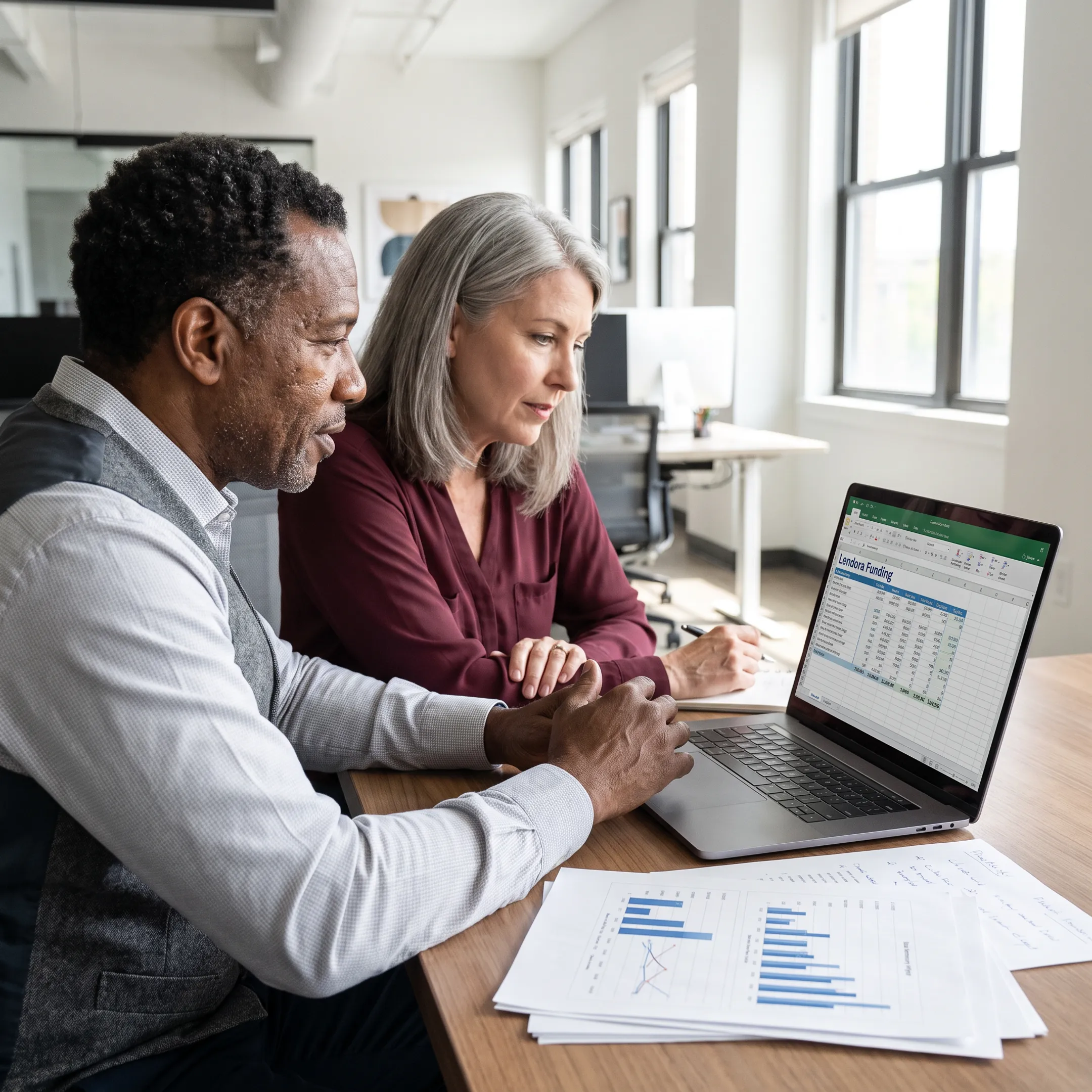 Business owner reviewing funding options with a specialist