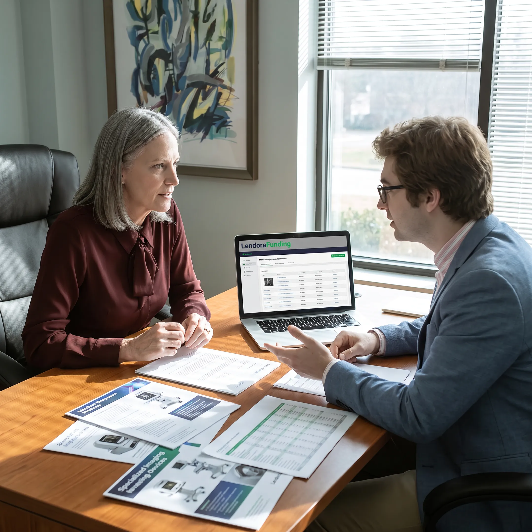 Healthcare business owner planning equipment purchase