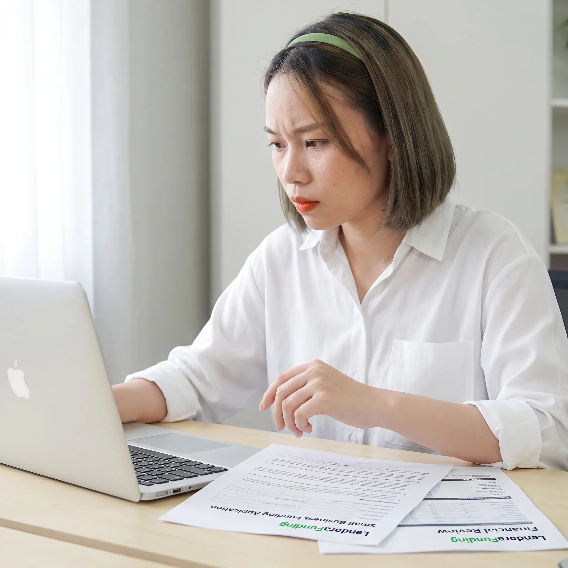 Business owner reviewing financing options with a funding specialist