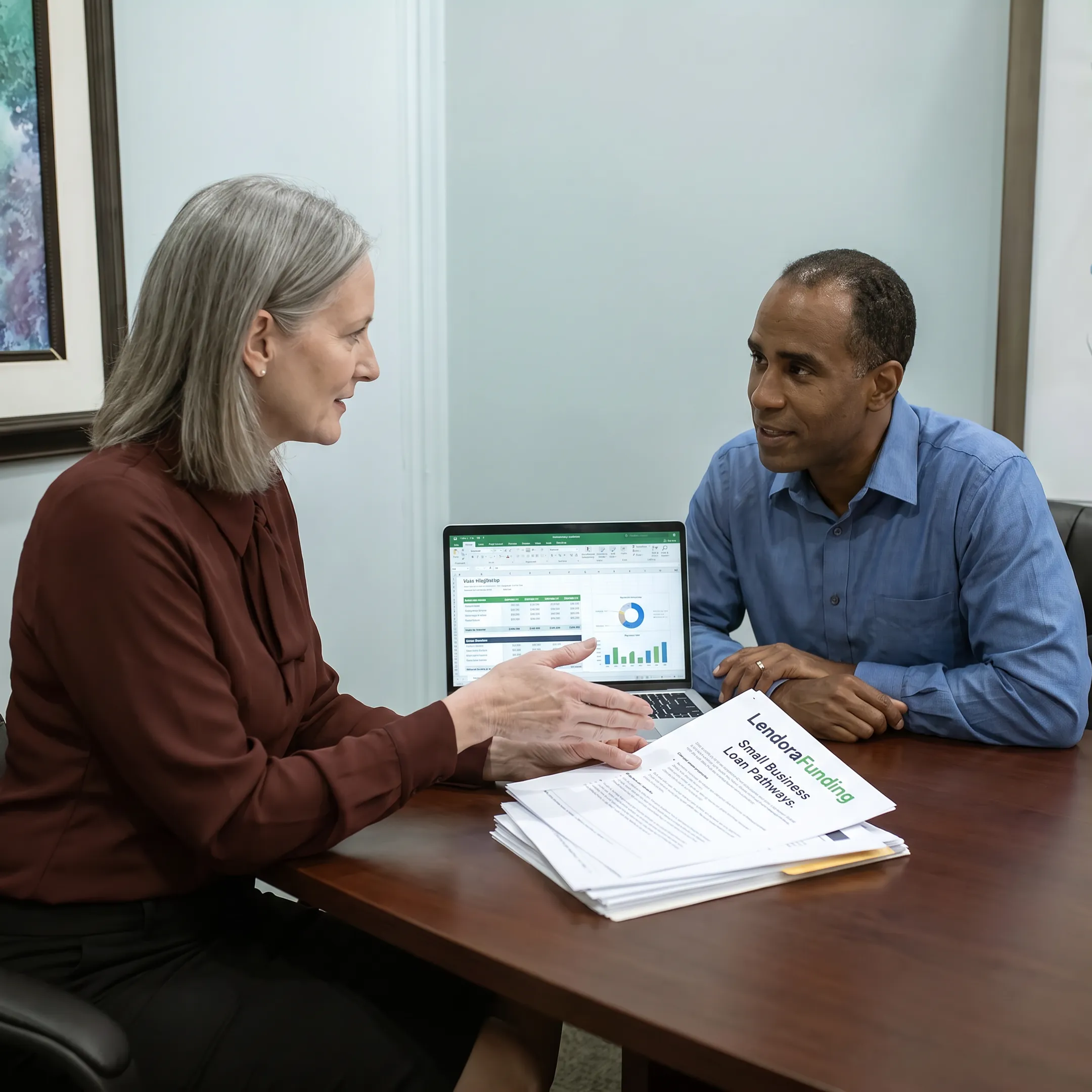 Advisor explaining financing options to a business owner