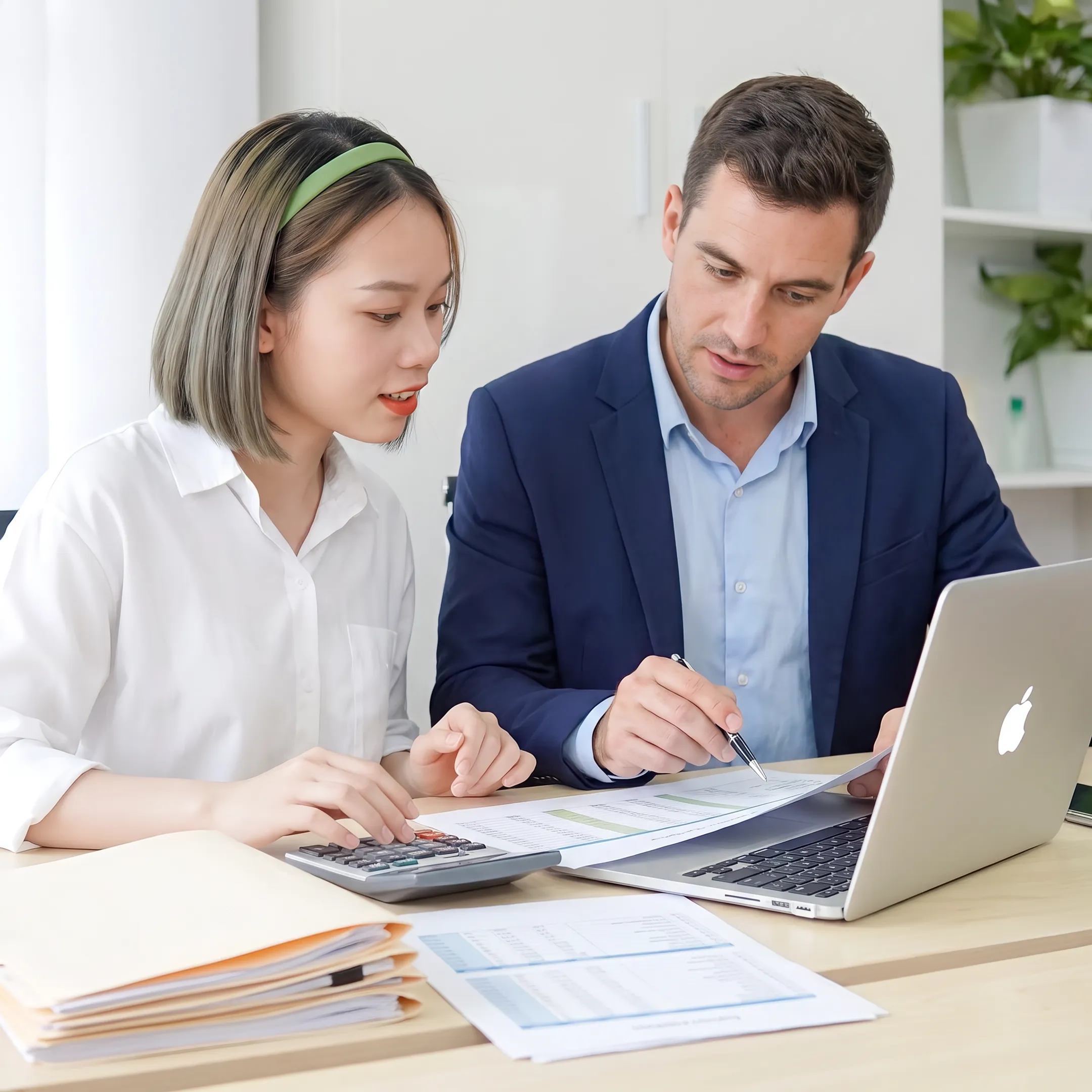 Small business owner reviewing funding options