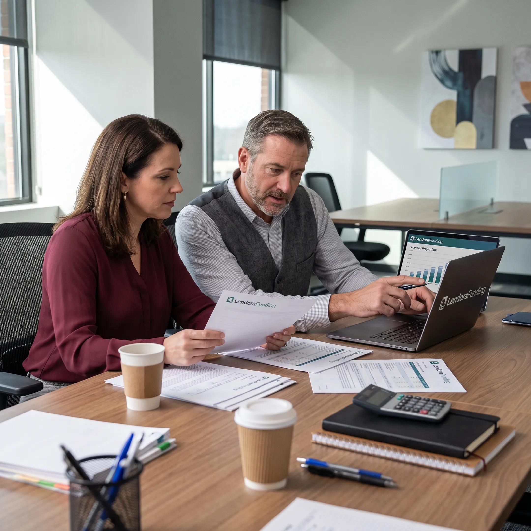 Business owner reviewing working-capital options