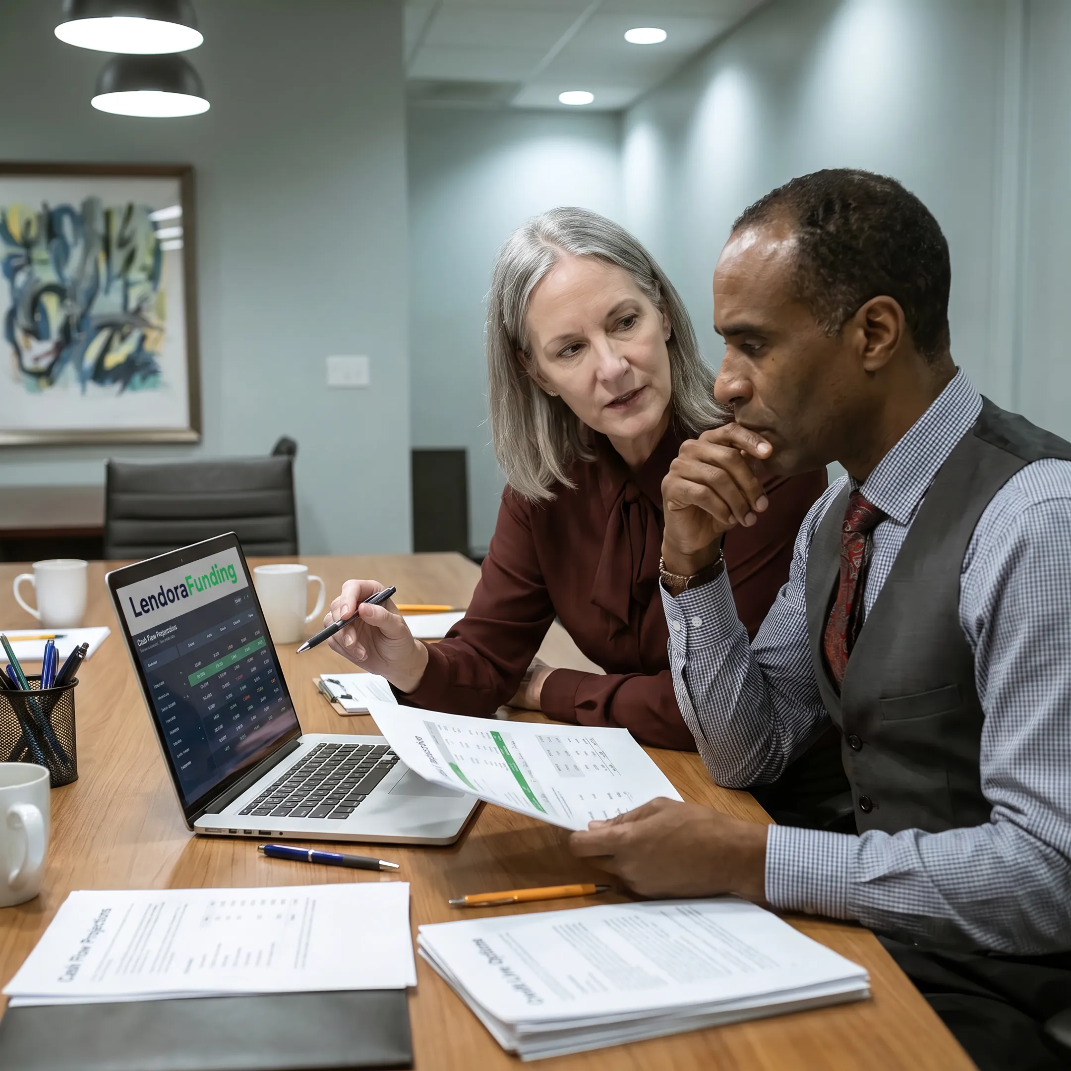 Funding specialist discussing a business credit line