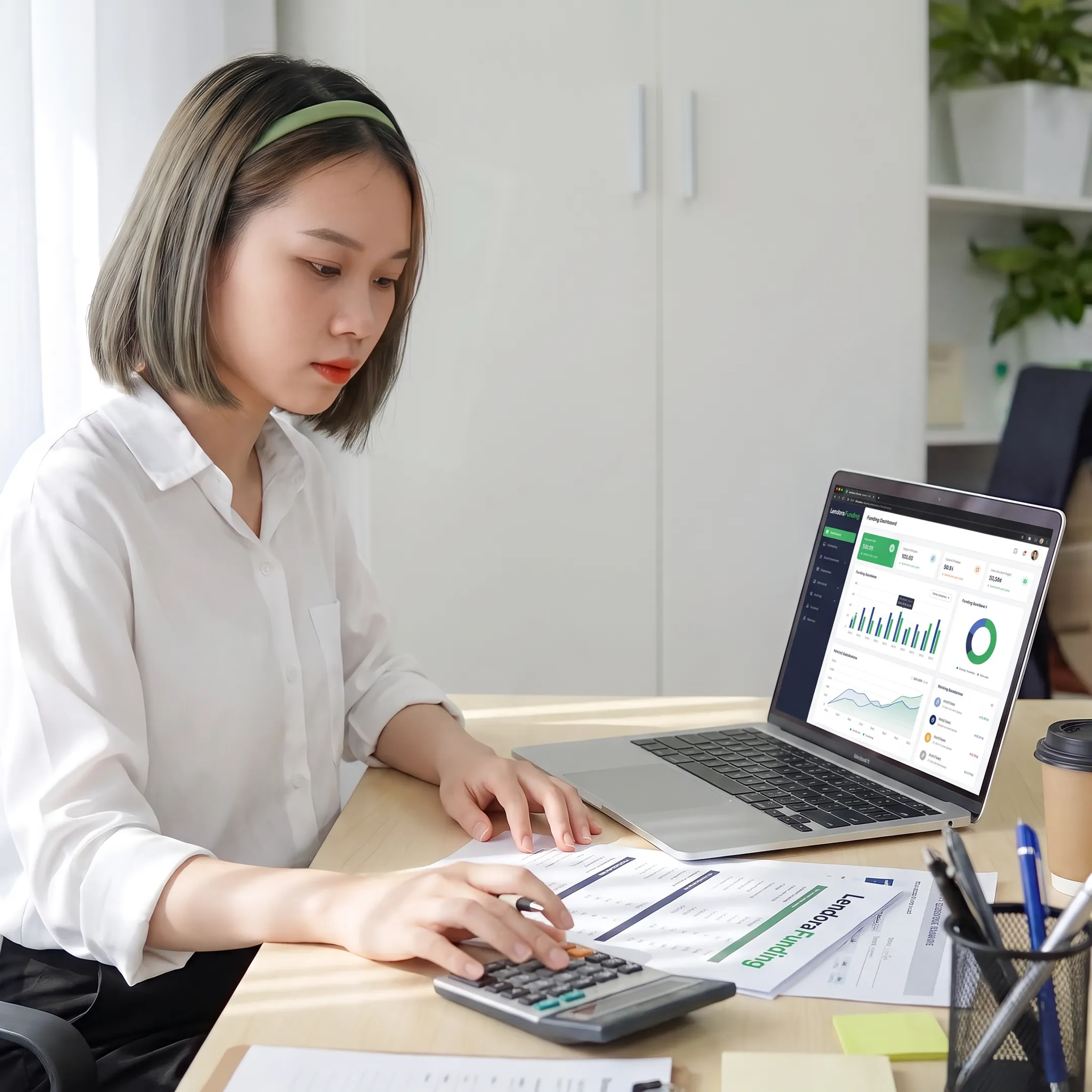 Startup owner reviewing business funding options
