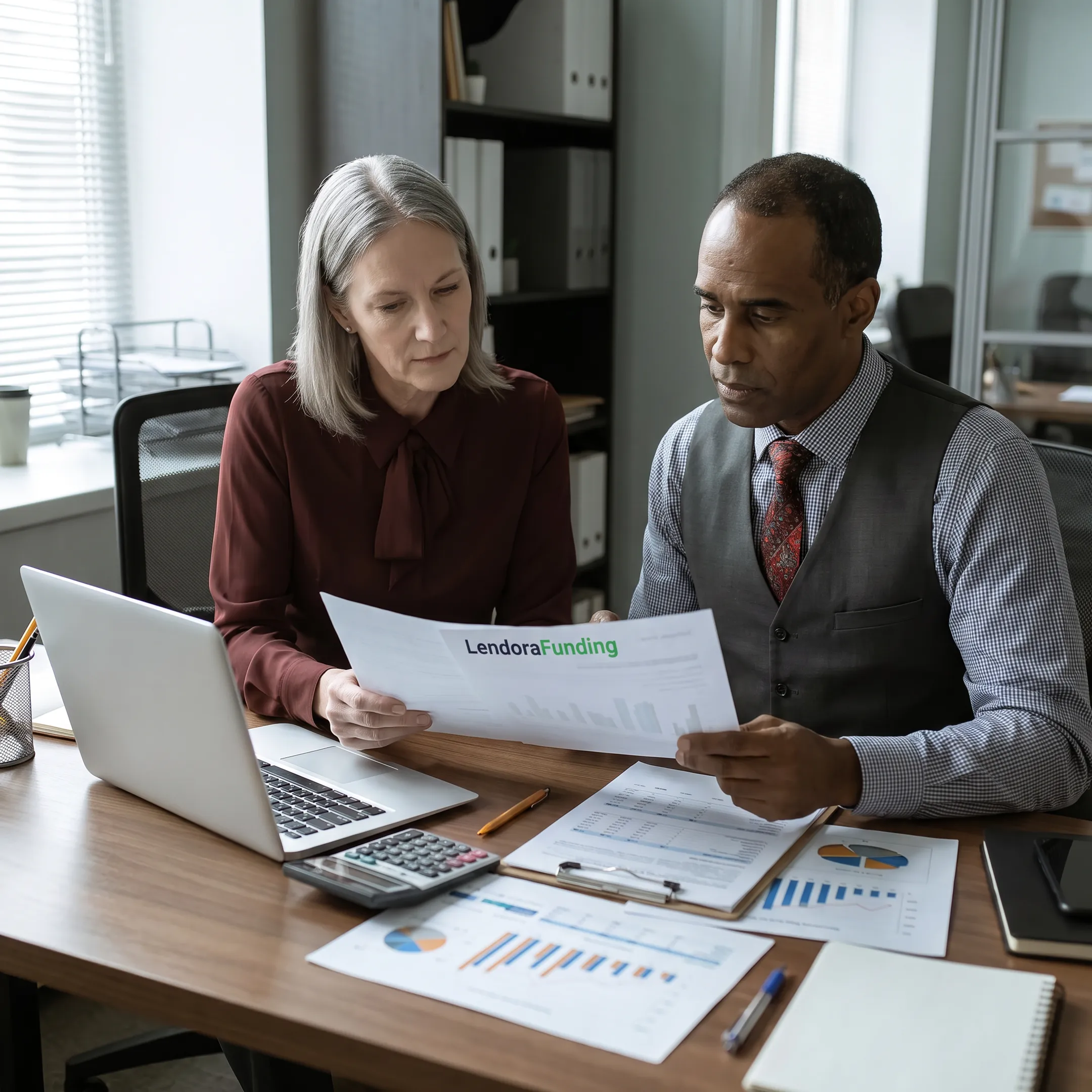 Business owner reviewing funding options with a loan specialist