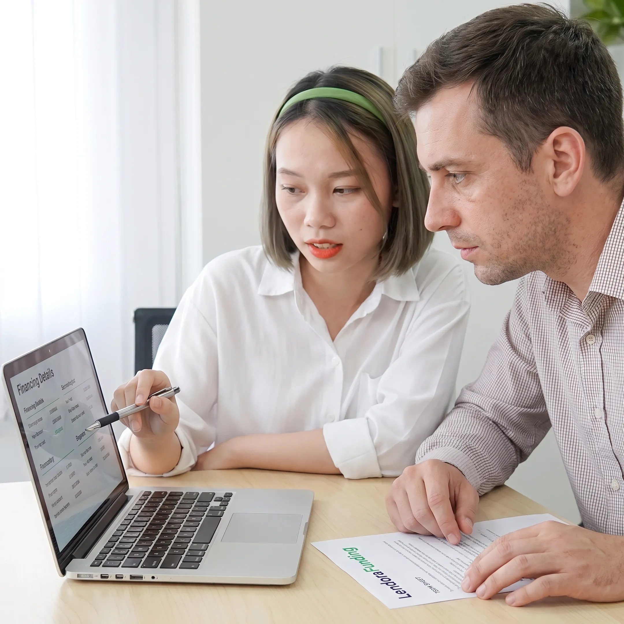 Funding specialist discussing business financing options