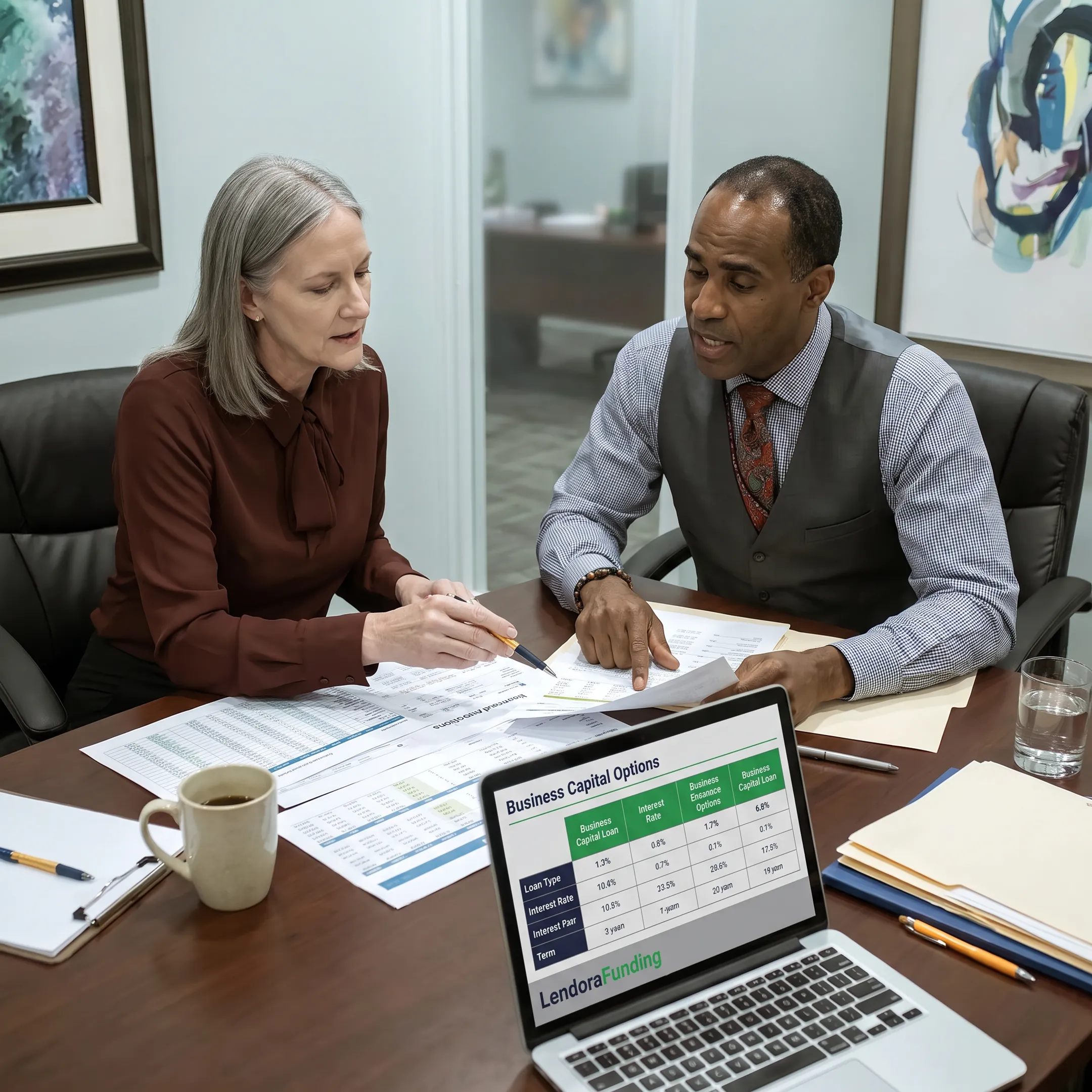 Funding specialist discussing business loan options