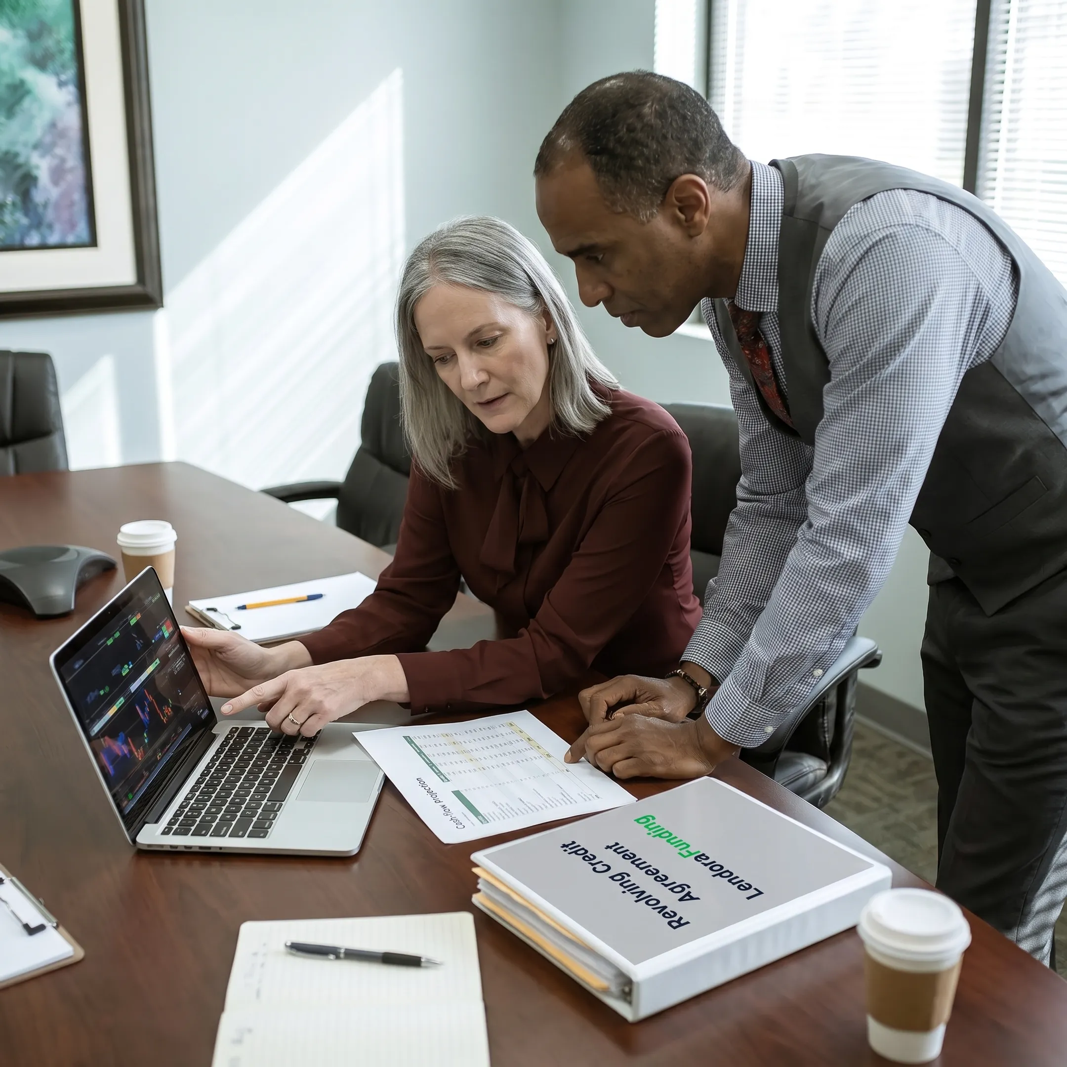 Funding specialist discussing a startup line of credit