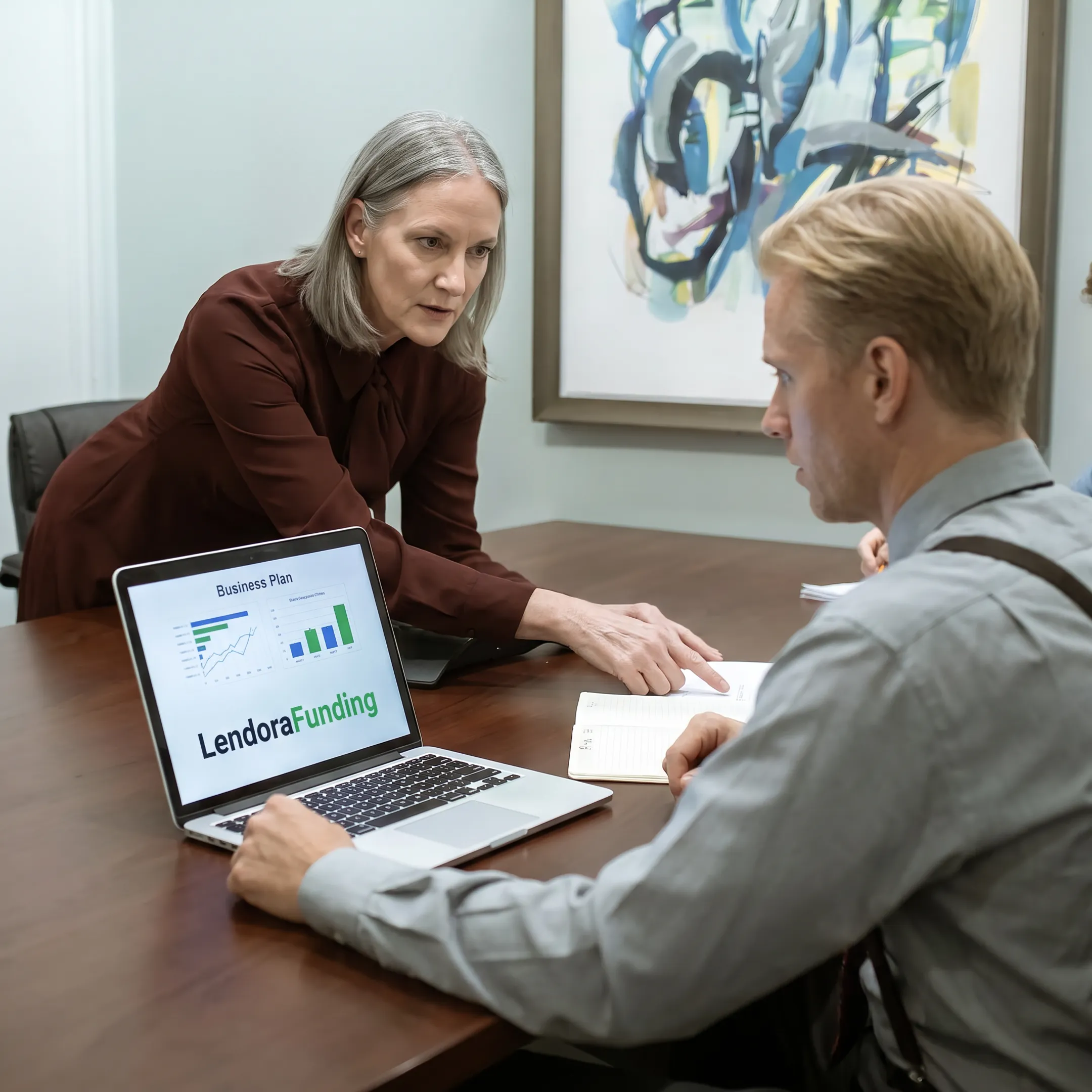 Funding specialist meeting with startup owner