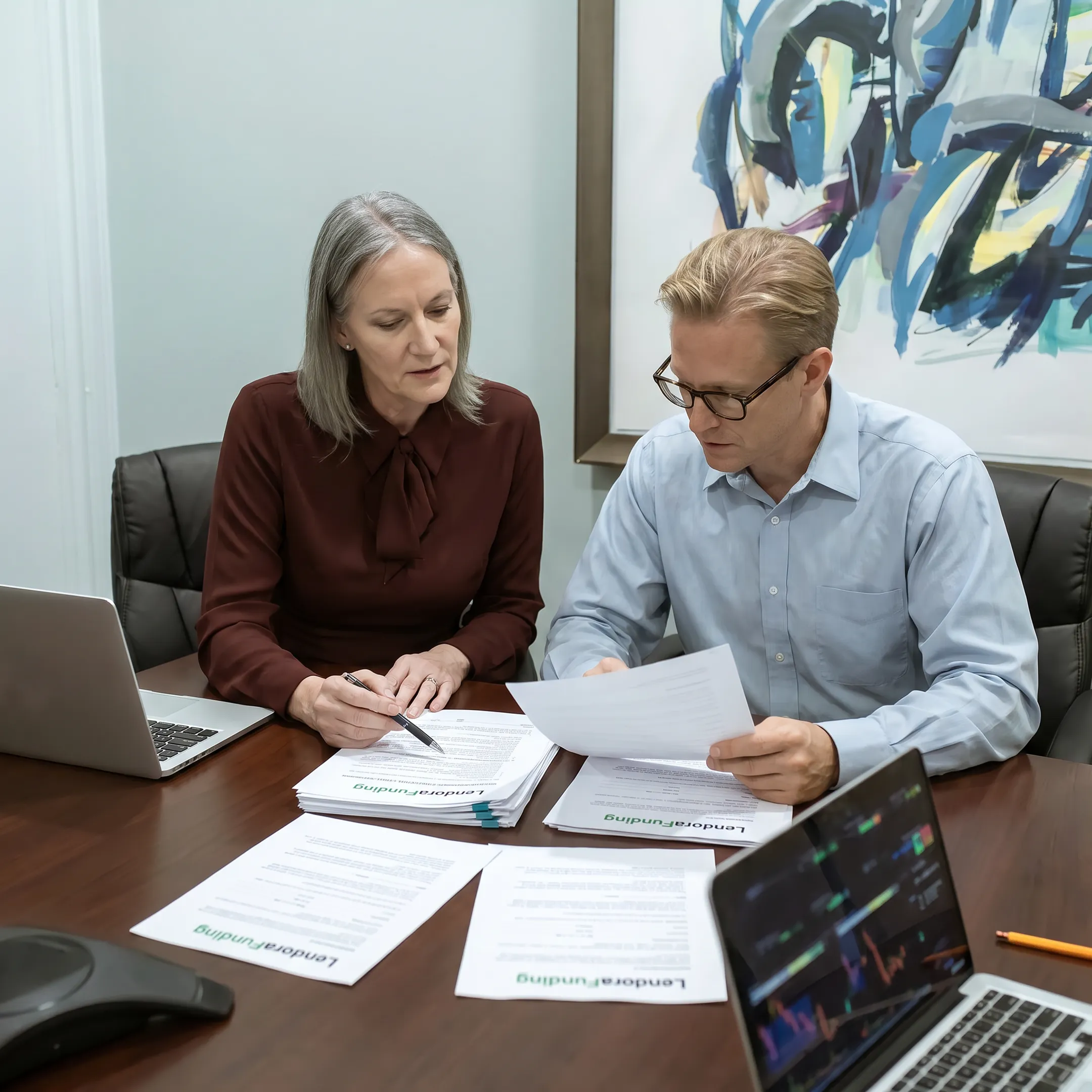 Investor discussing property equity financing