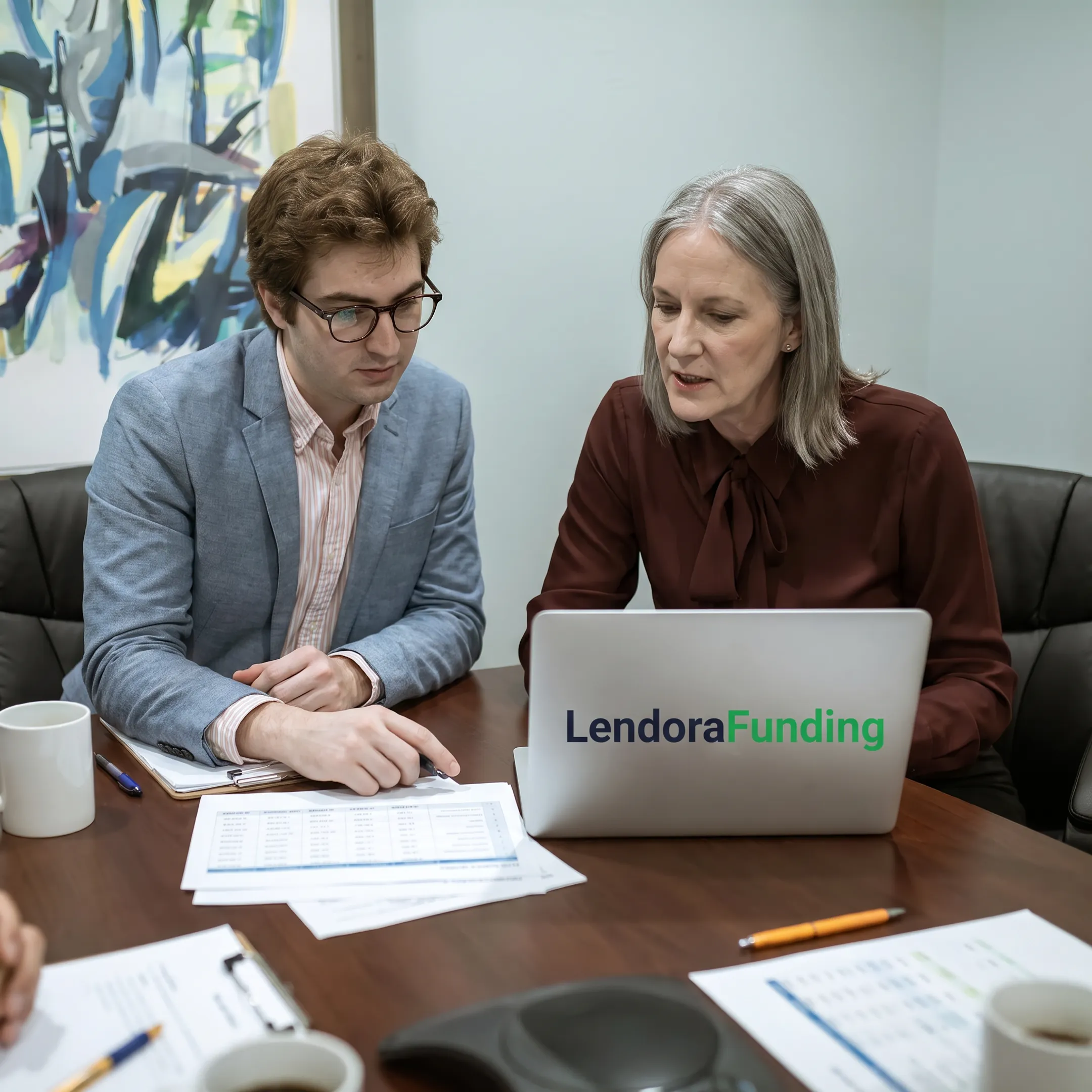 Business owner reviewing term loan options