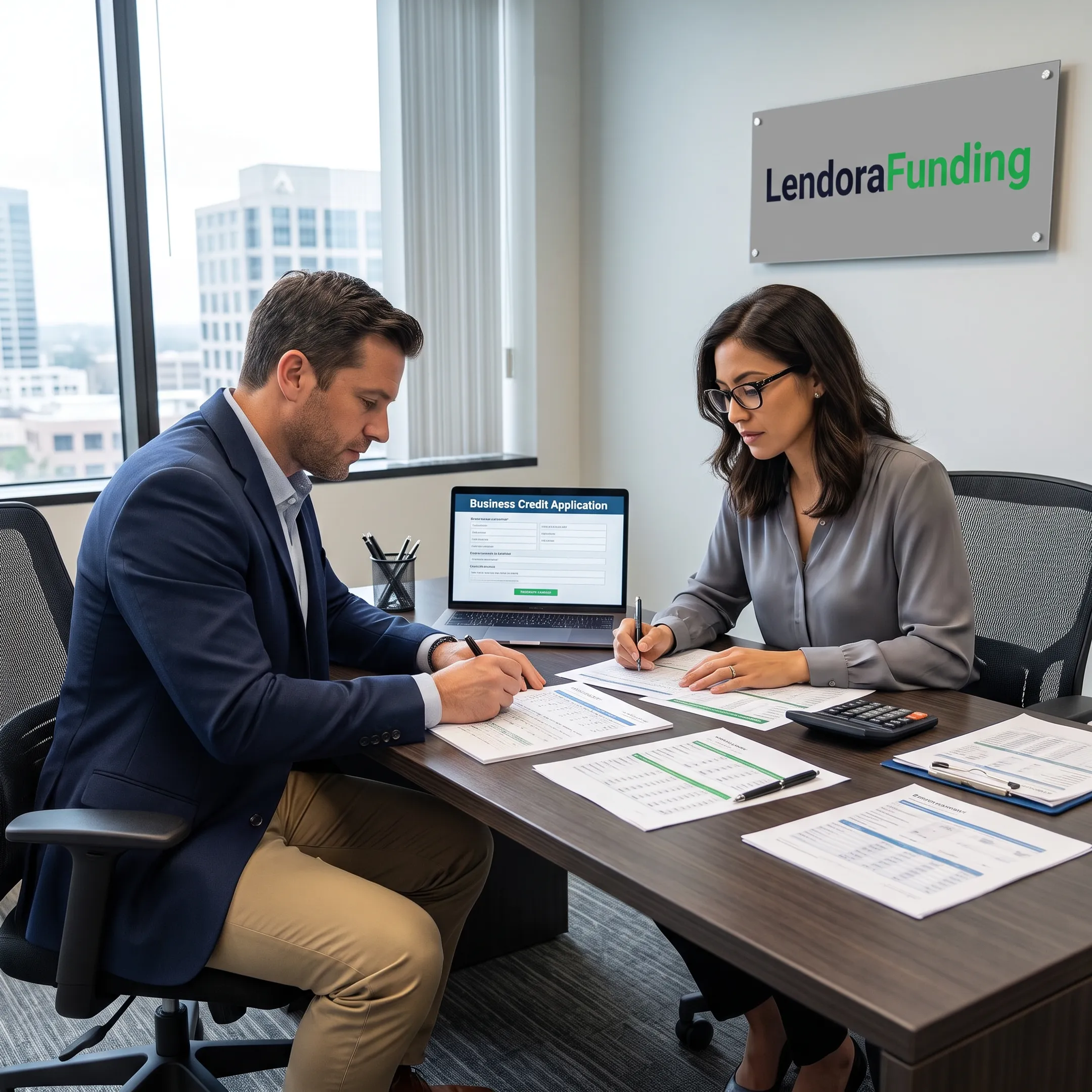 Business owner reviewing secured credit options