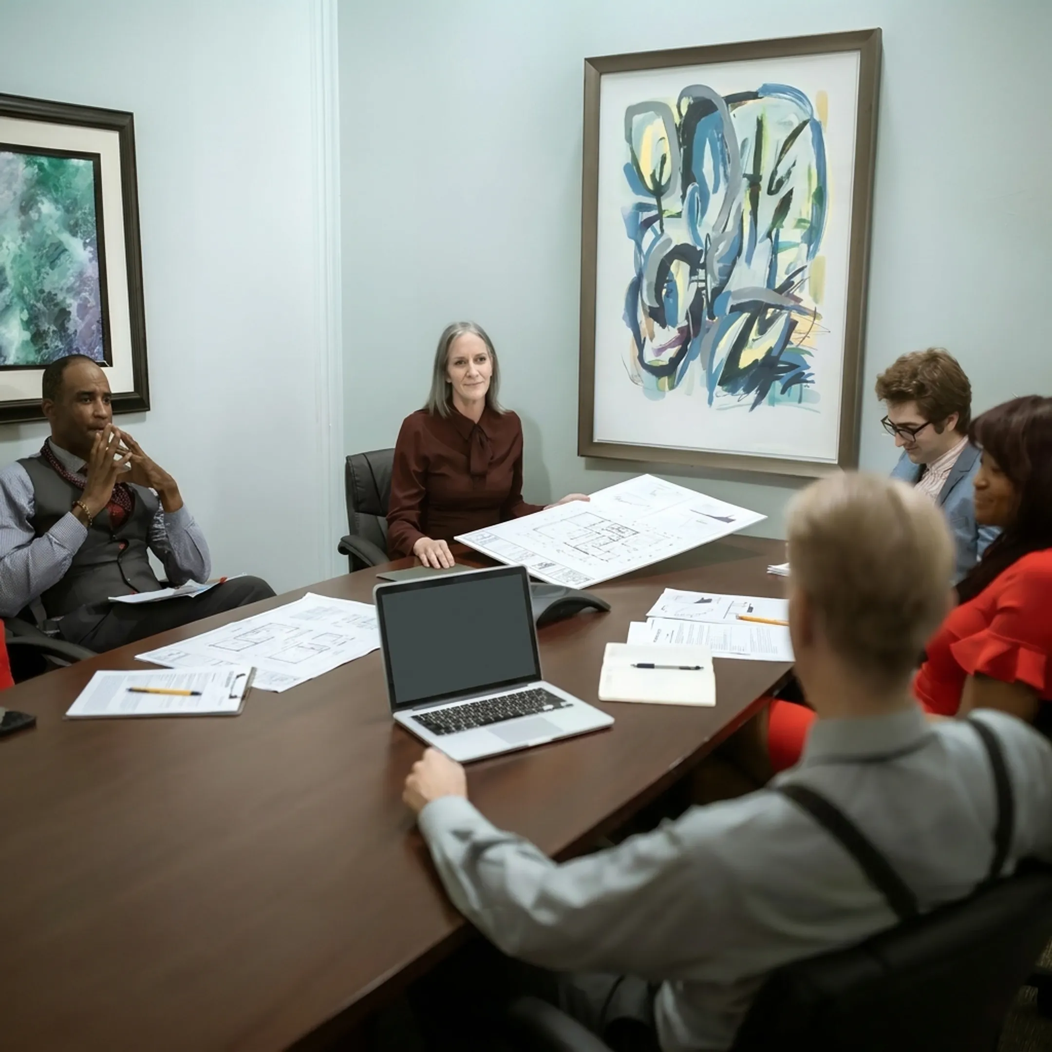 Investor discussing development financing