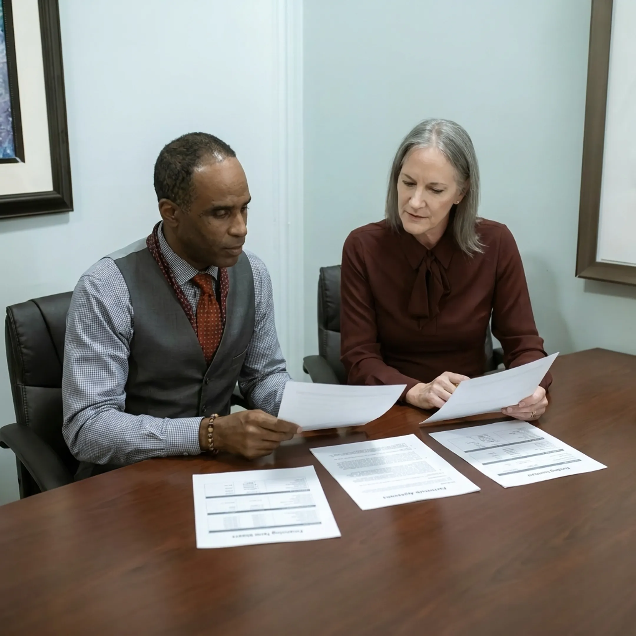 Professional reviewing business funding options with a partner