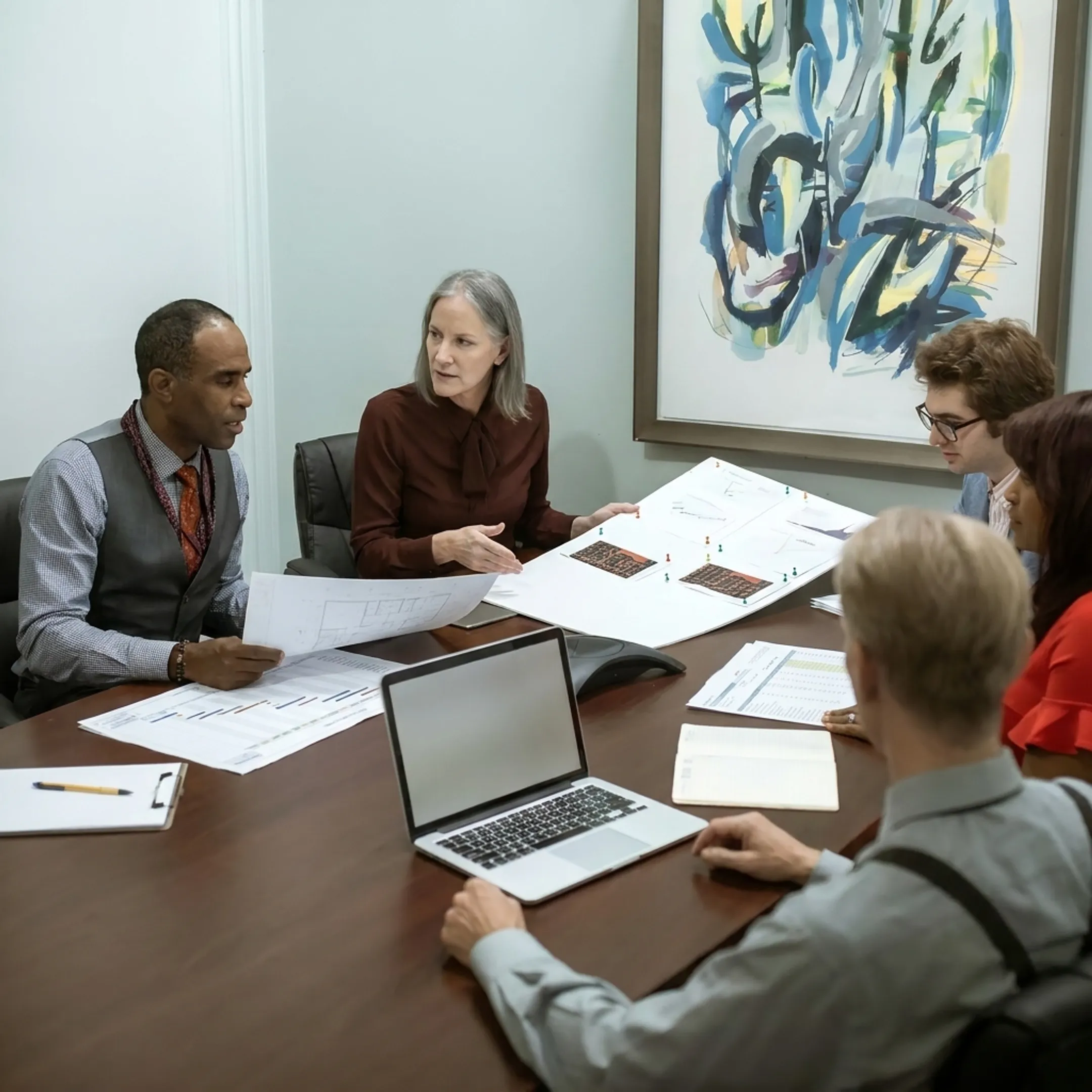 Contractor discussing construction business financing options