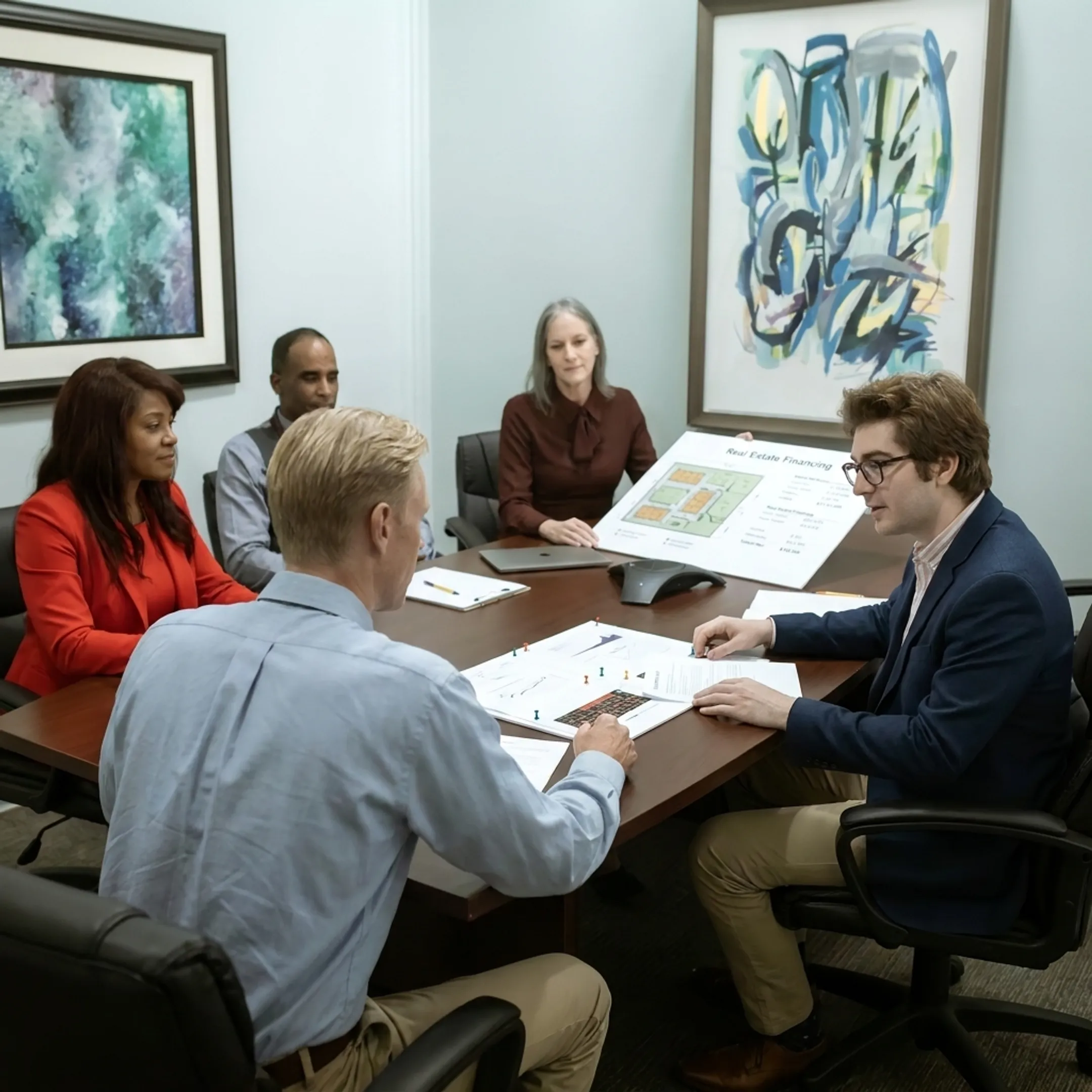 Investor discussing real estate funding strategy
